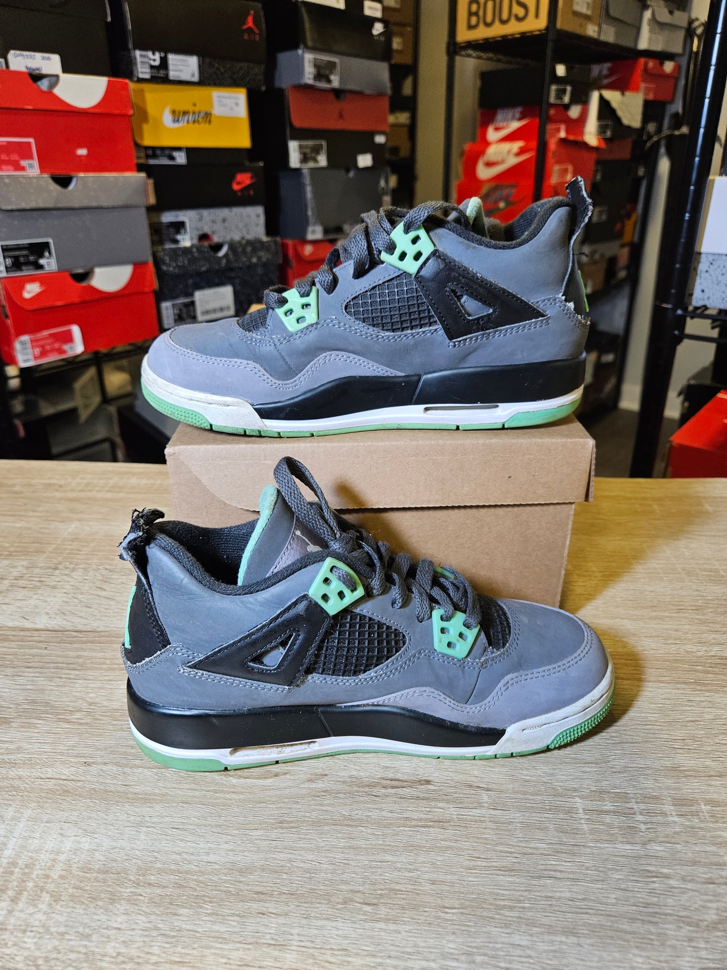 Size 4 - Jordan 4 Retro Green Glow 2013