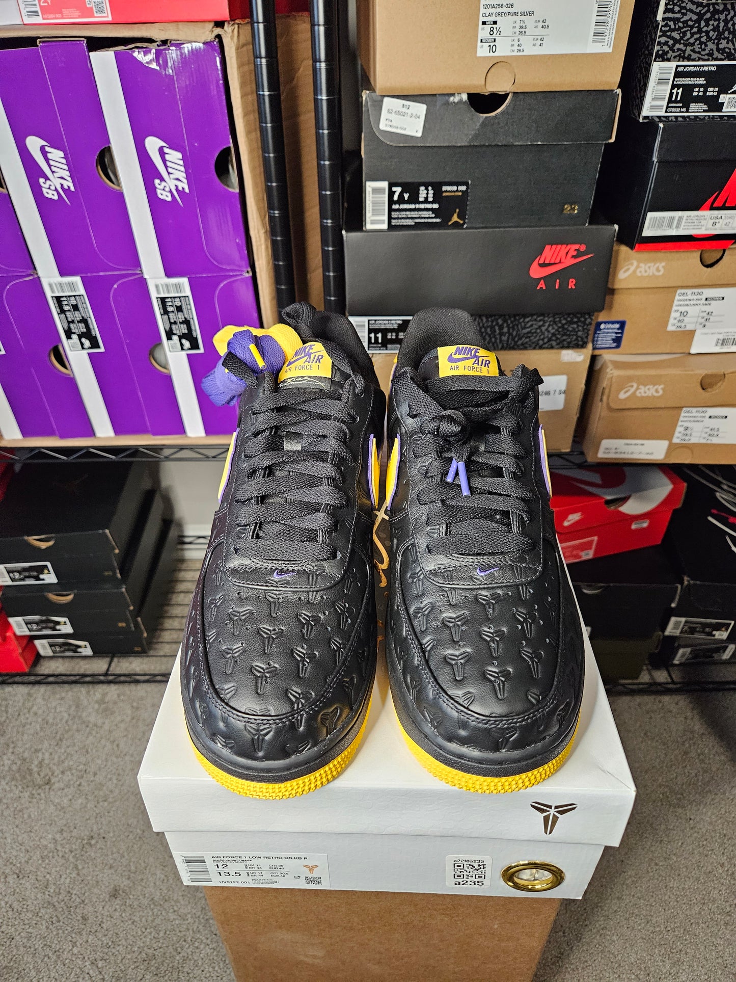Size 12 - Kobe Bryant x AF1 1 Low Lakers Away Numbered