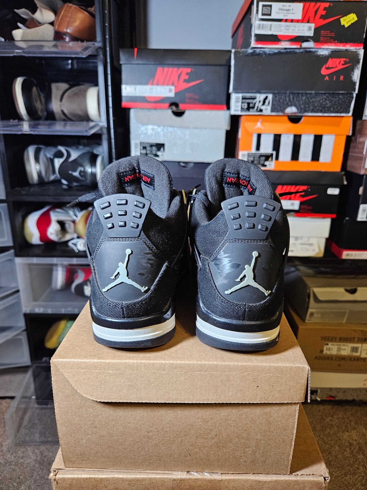 Size 9 - AJ 4 Retro SE Mid Black Canvas