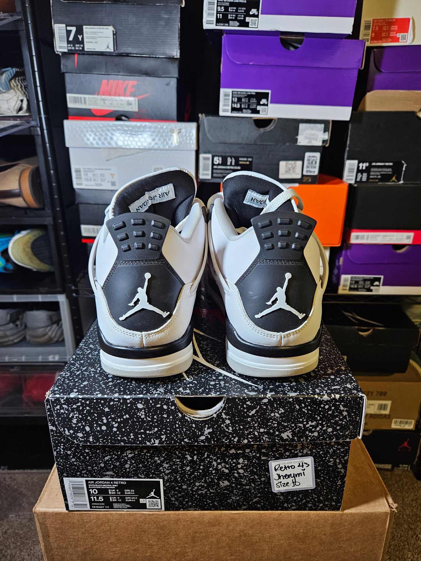 Size 10 - AJ 4 Retro Mid Military Black