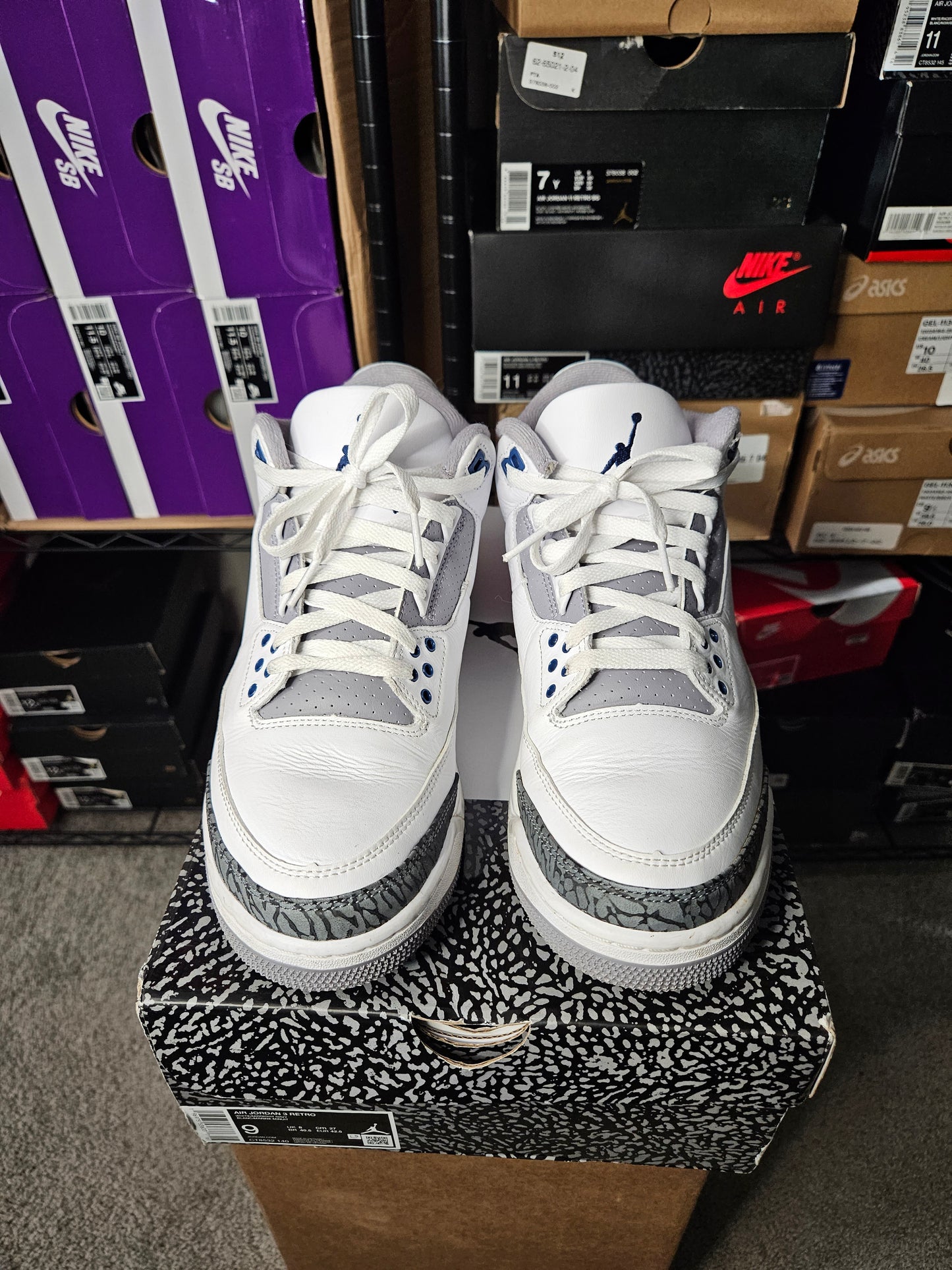 Size 9 - AJ 3 Retro Midnight Navy