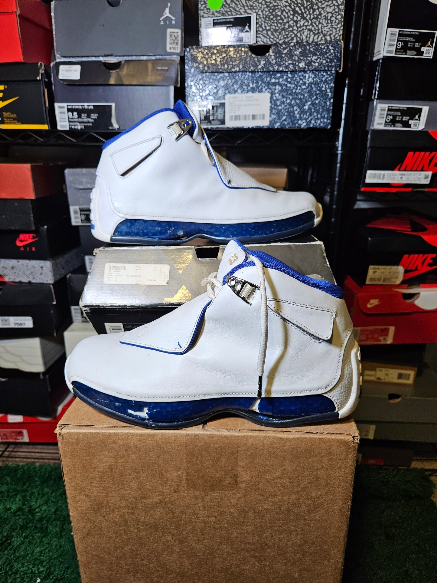 Size 9.5 - AJ 18 OG 2003 White Sport Royal