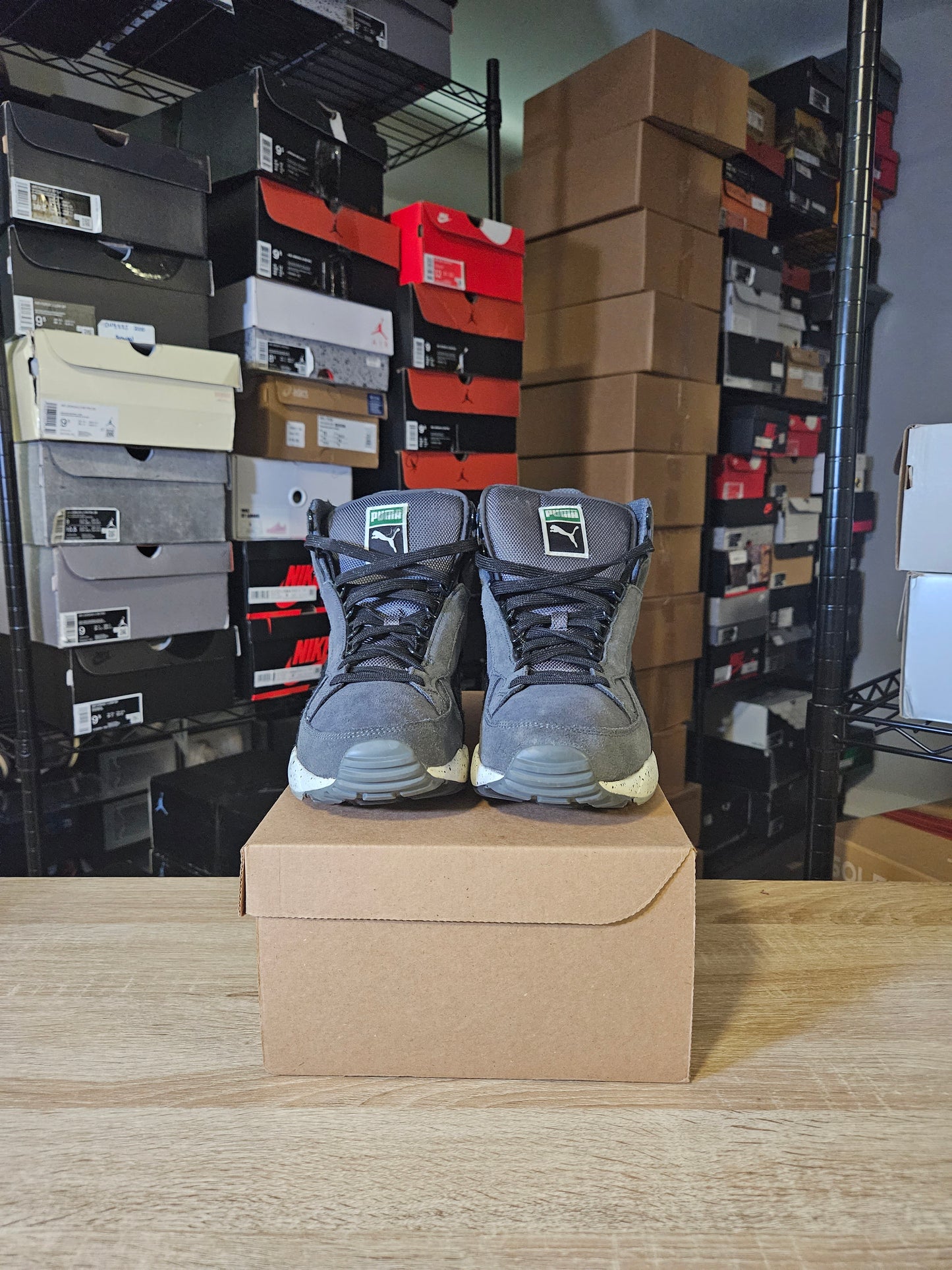 Size 9.5 - PUMA Trinomic XS 850 Mid Turbulence Grey