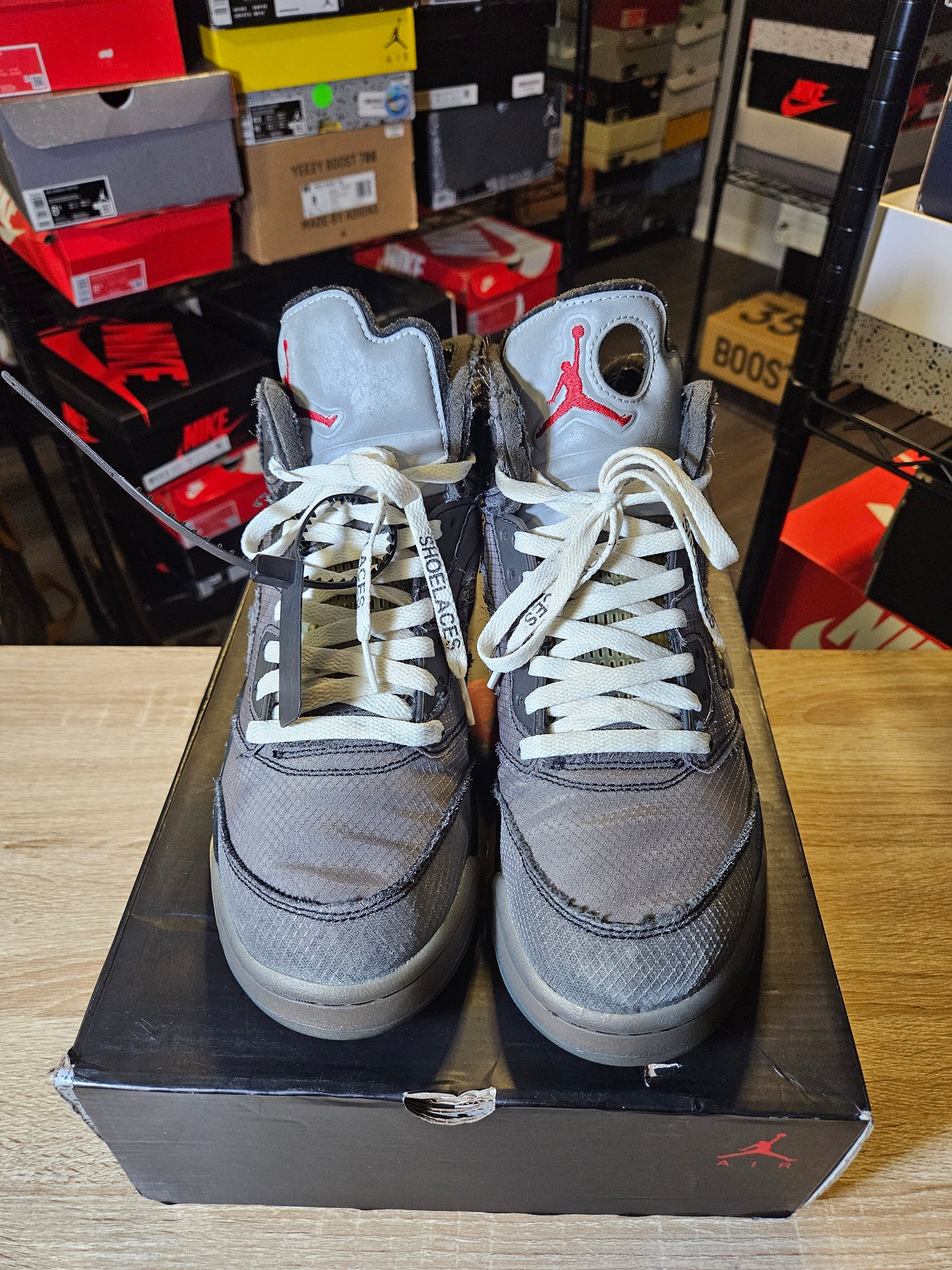 Size 10.5 - AJ 5 Retro SP x Off-White Mid Muslin
