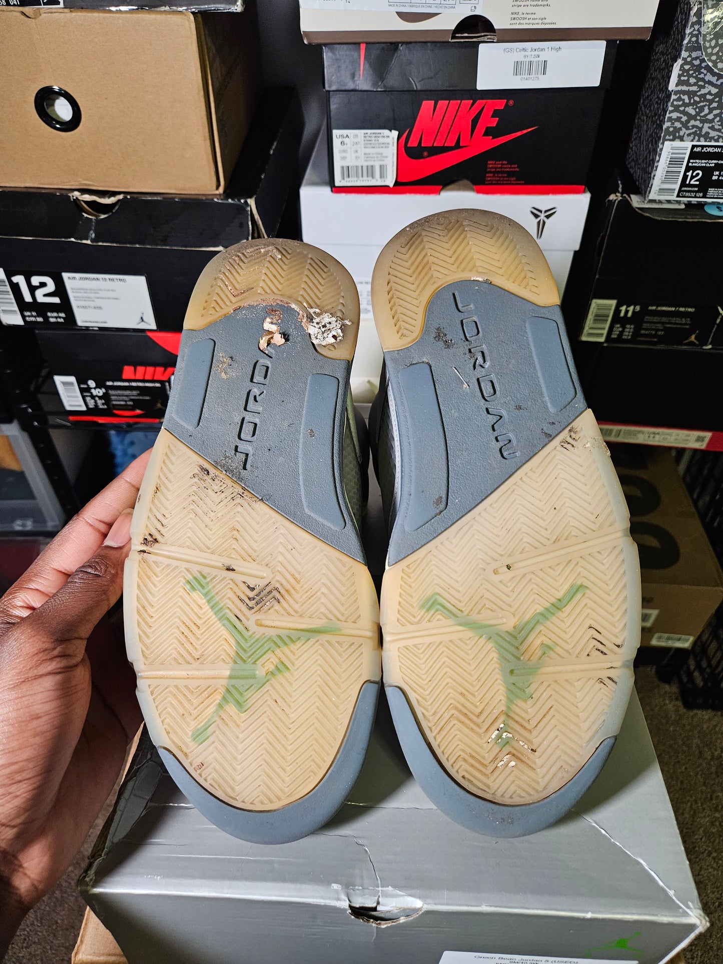 Size 9 - AJ 5 Retro Green Bean
