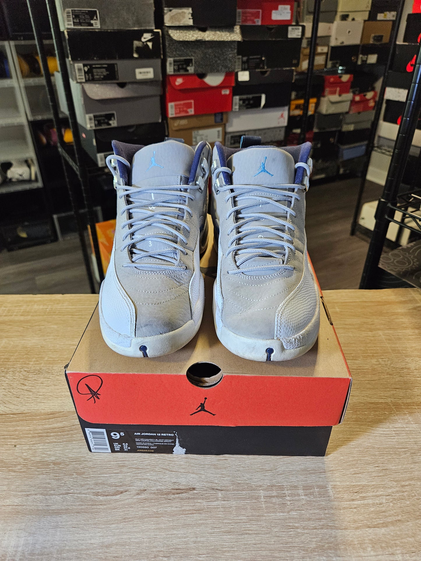 Size 9.5 - AJ 12 Retro Grey University Blue