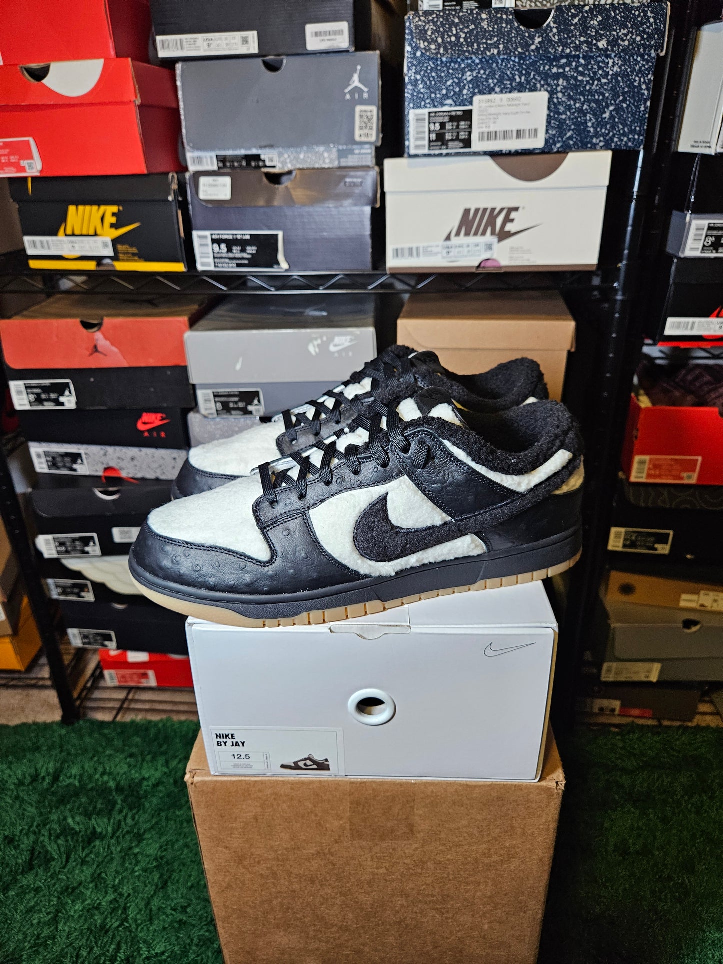Size 12.5 - Dunk Low By You Furry Panda