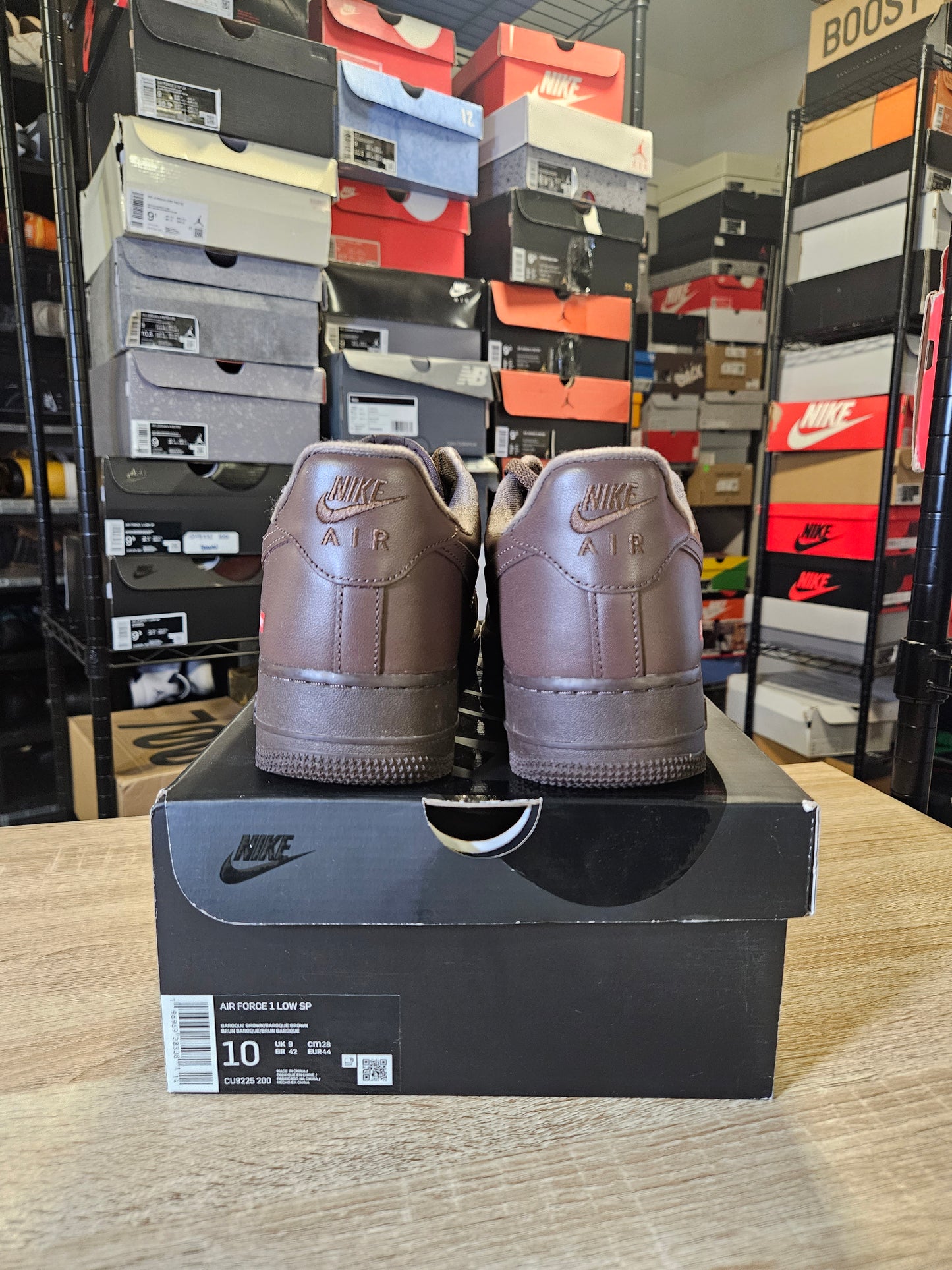 Size 10 - Supreme x Air Force 1 Low Box Logo - Baroque Brown