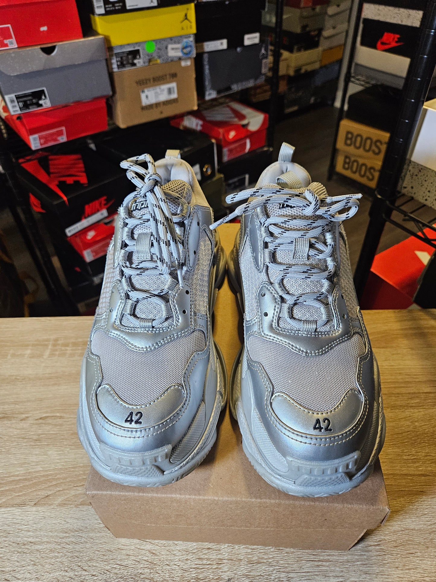 Size 9 - Balenciaga Triple S Sneaker Grey Silver