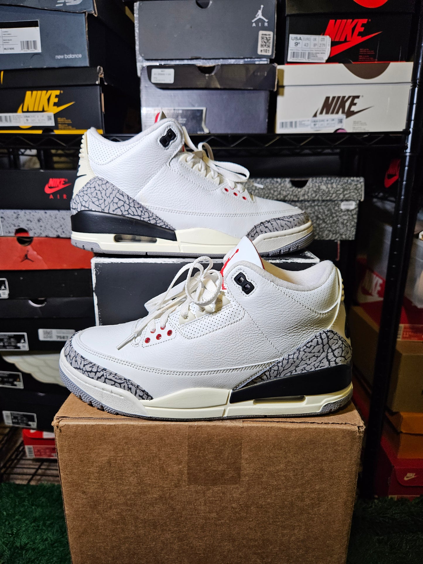 Size 9 - AJ 3 Retro Mid White Cement Reimagined