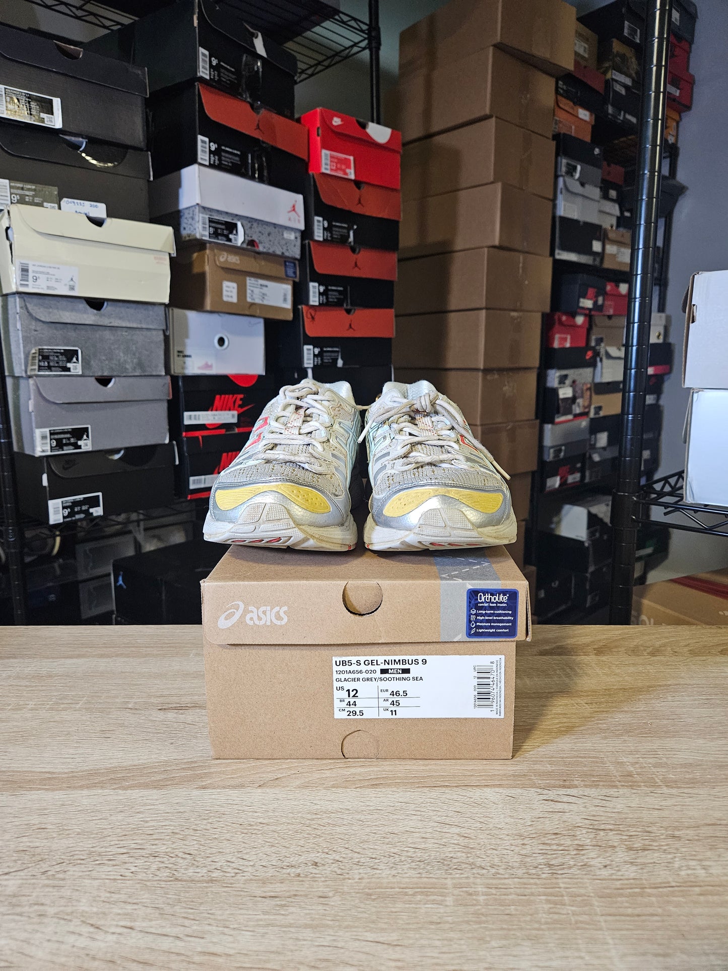 Size 12 - ASICS Kiko Kostadinov x UB5-S Gel Nimbus 9 Glacier Grey Soothing Sea