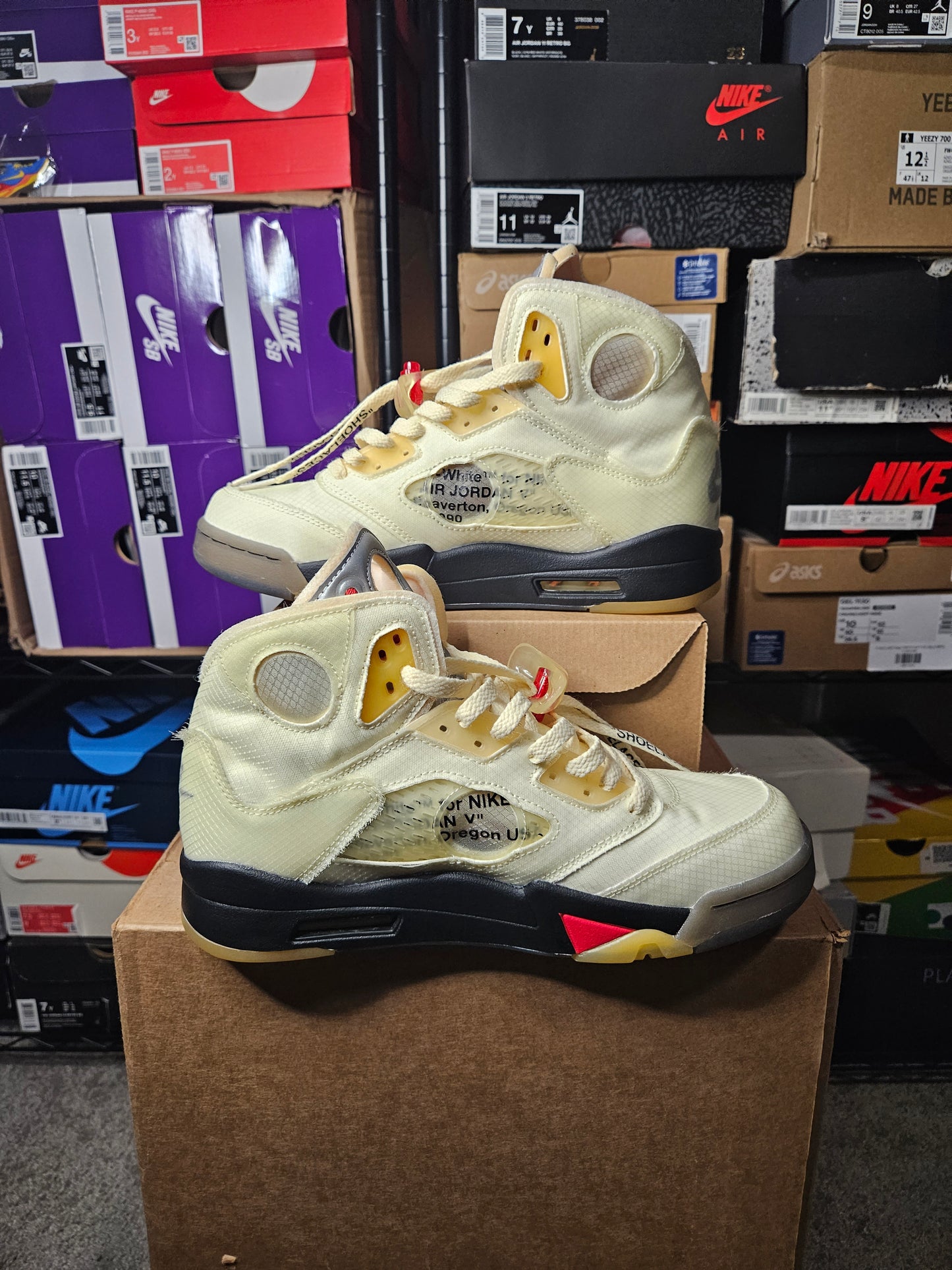 Size 9 - AJ 5 SP x Off-White Mid Sail