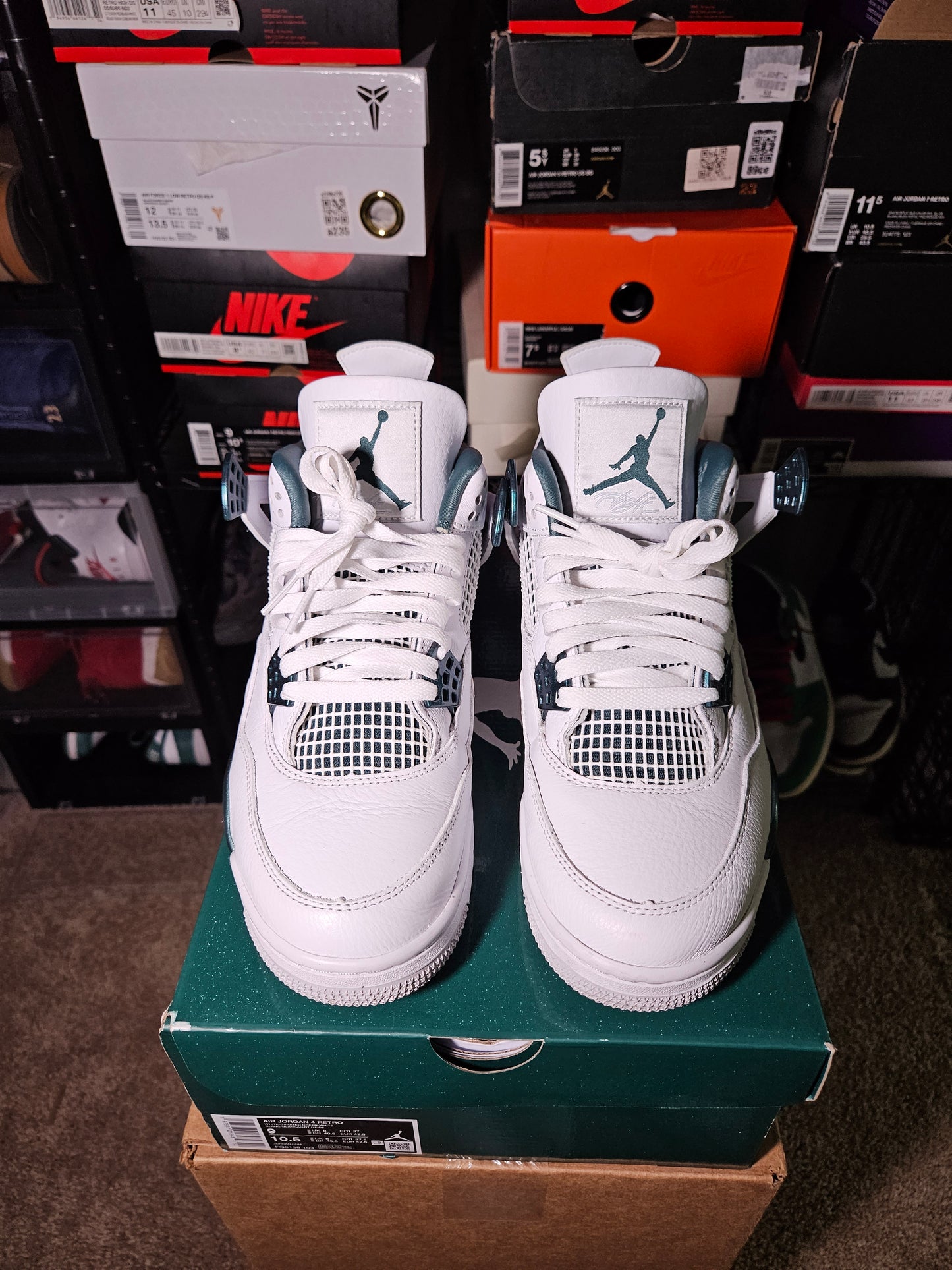 Size 9 - AJ 4 Oxidized Green