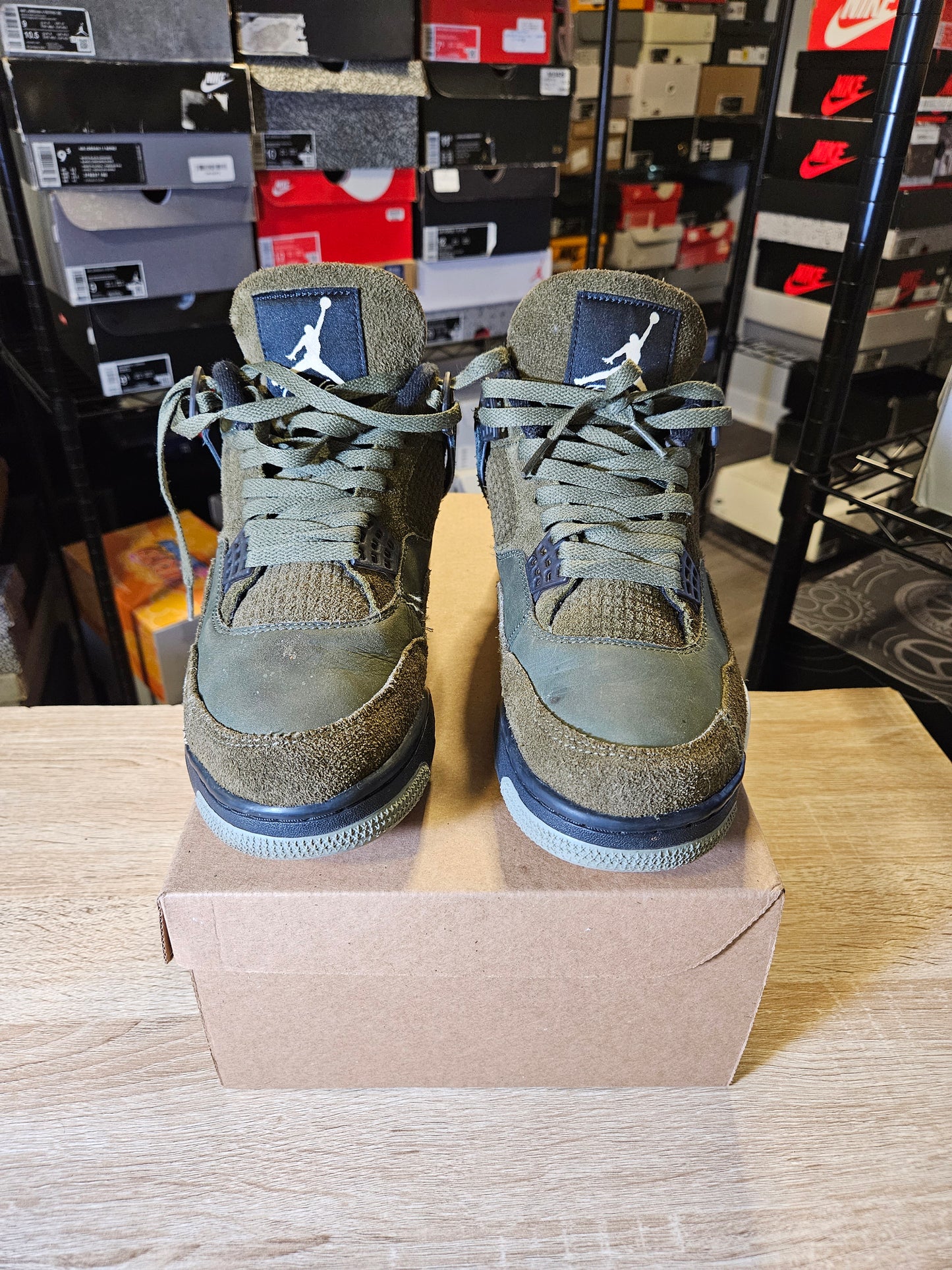 Size 10 - AJ 4 SE Retro Low Craft - Olive