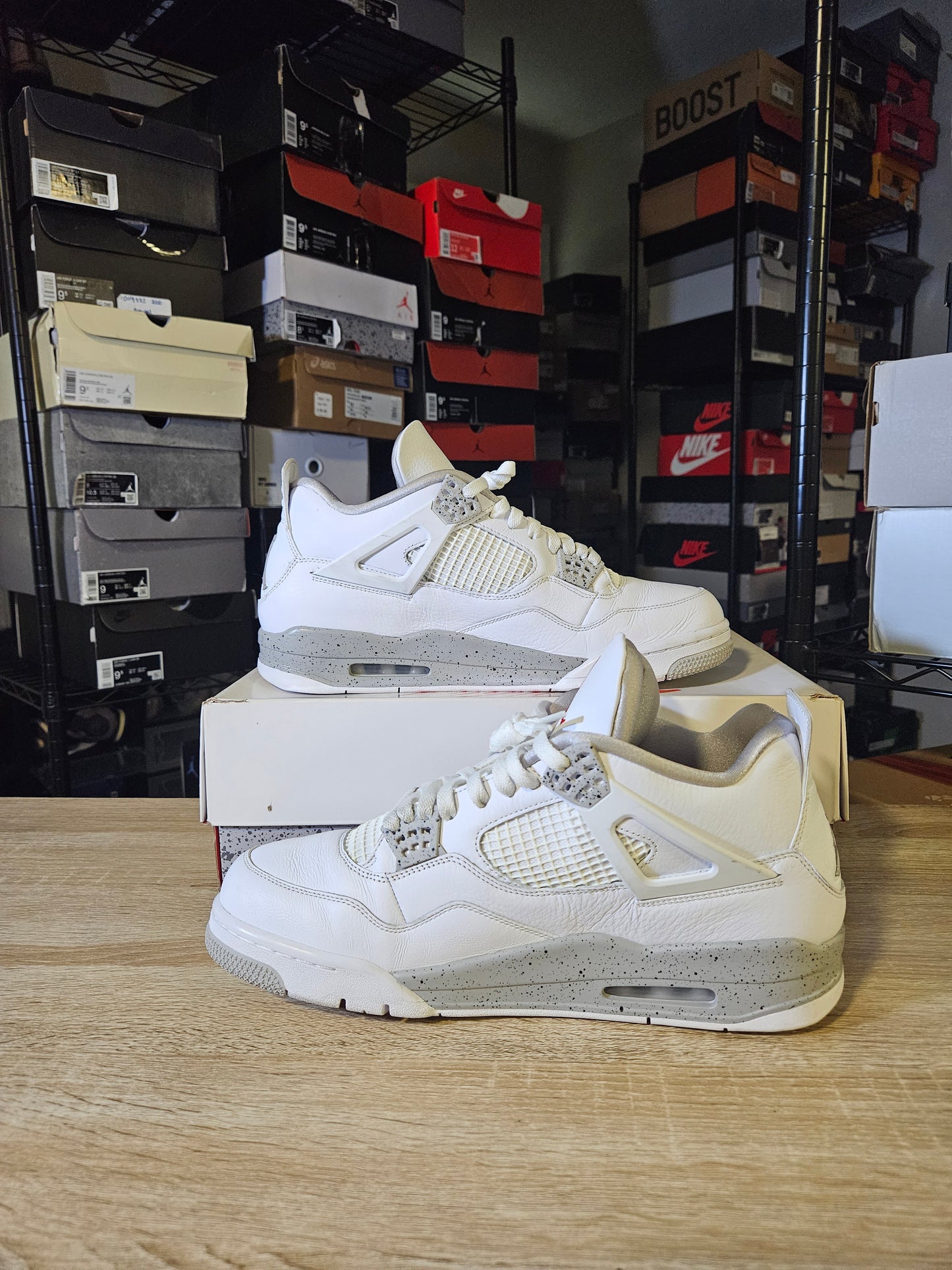 Size 13 - AJ 4 Retro Mid White Oreo