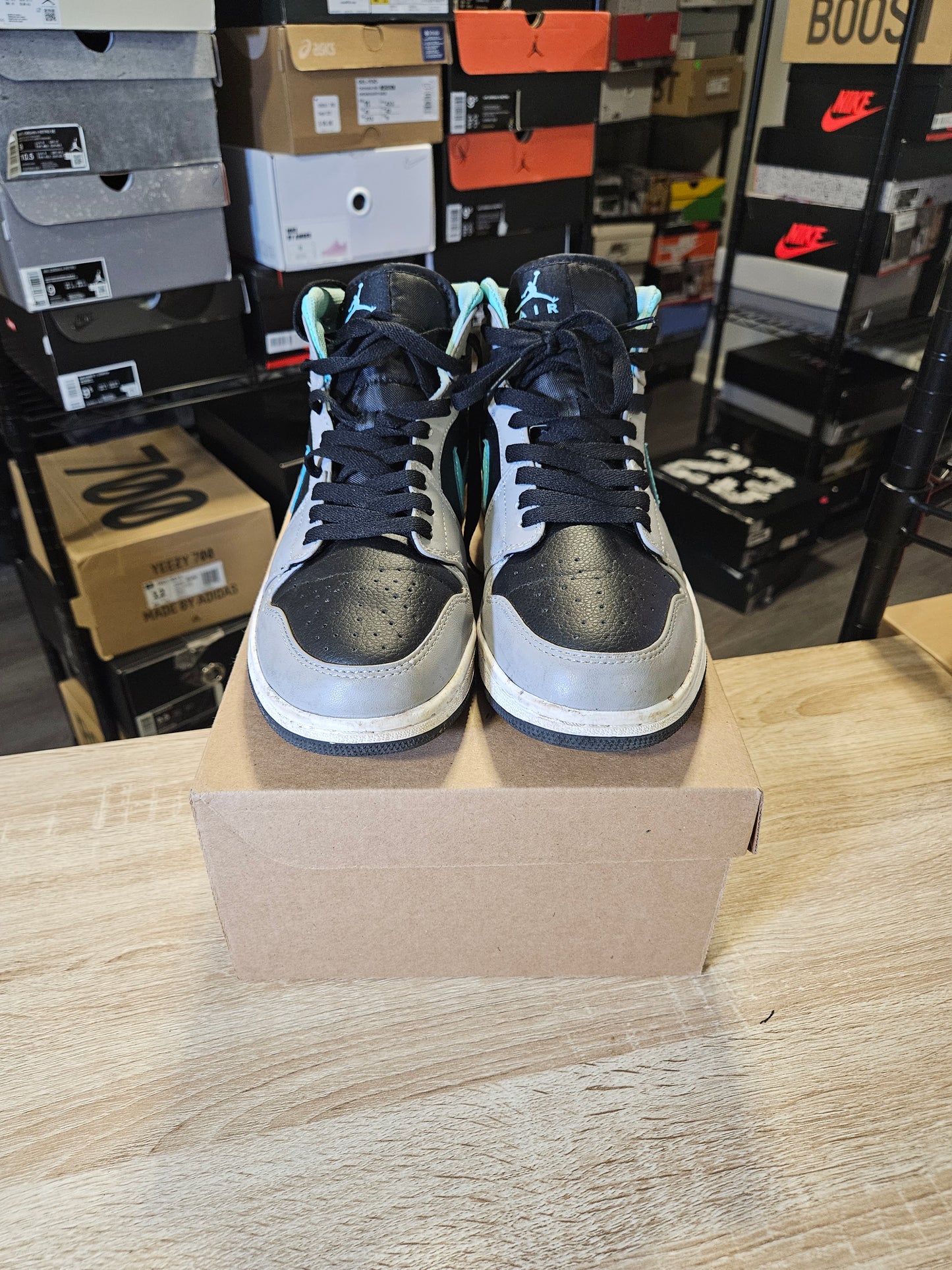 Size 9.5 - AJ 1 Mid Grey Aqua
