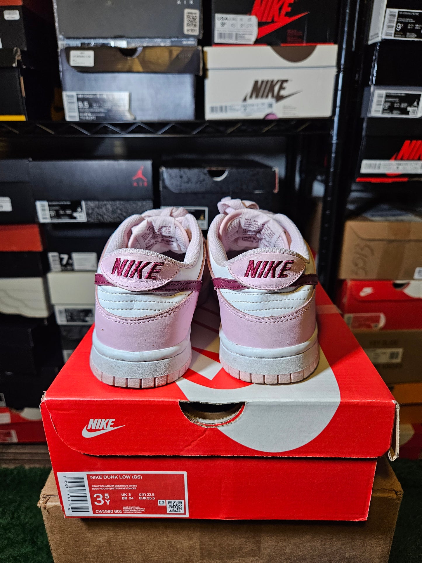 Size 3.5Y - Dunk Low Triple Pink
