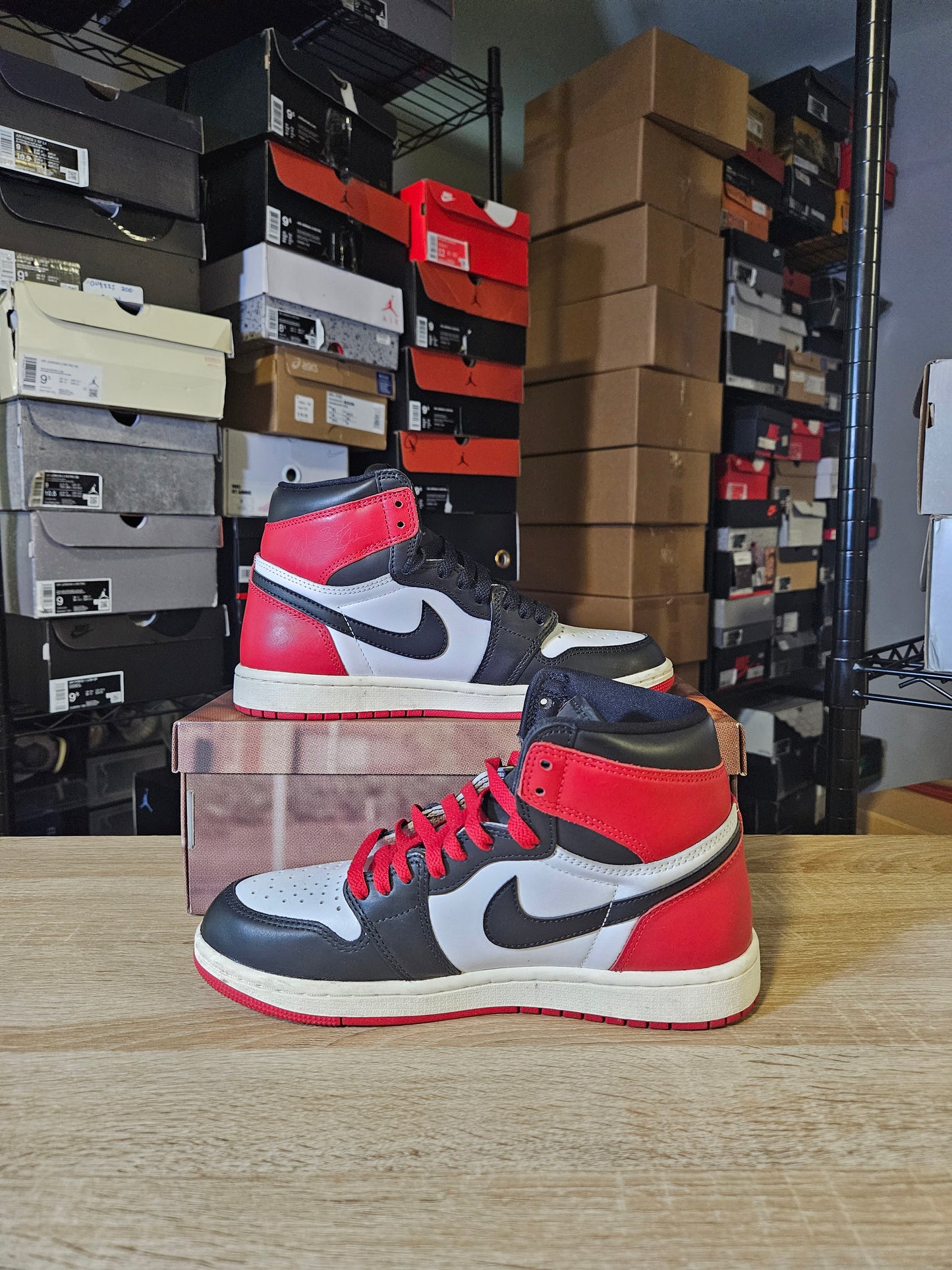 Size 7.5 - AJ 1 Retro OG High Black Toe Reimagined