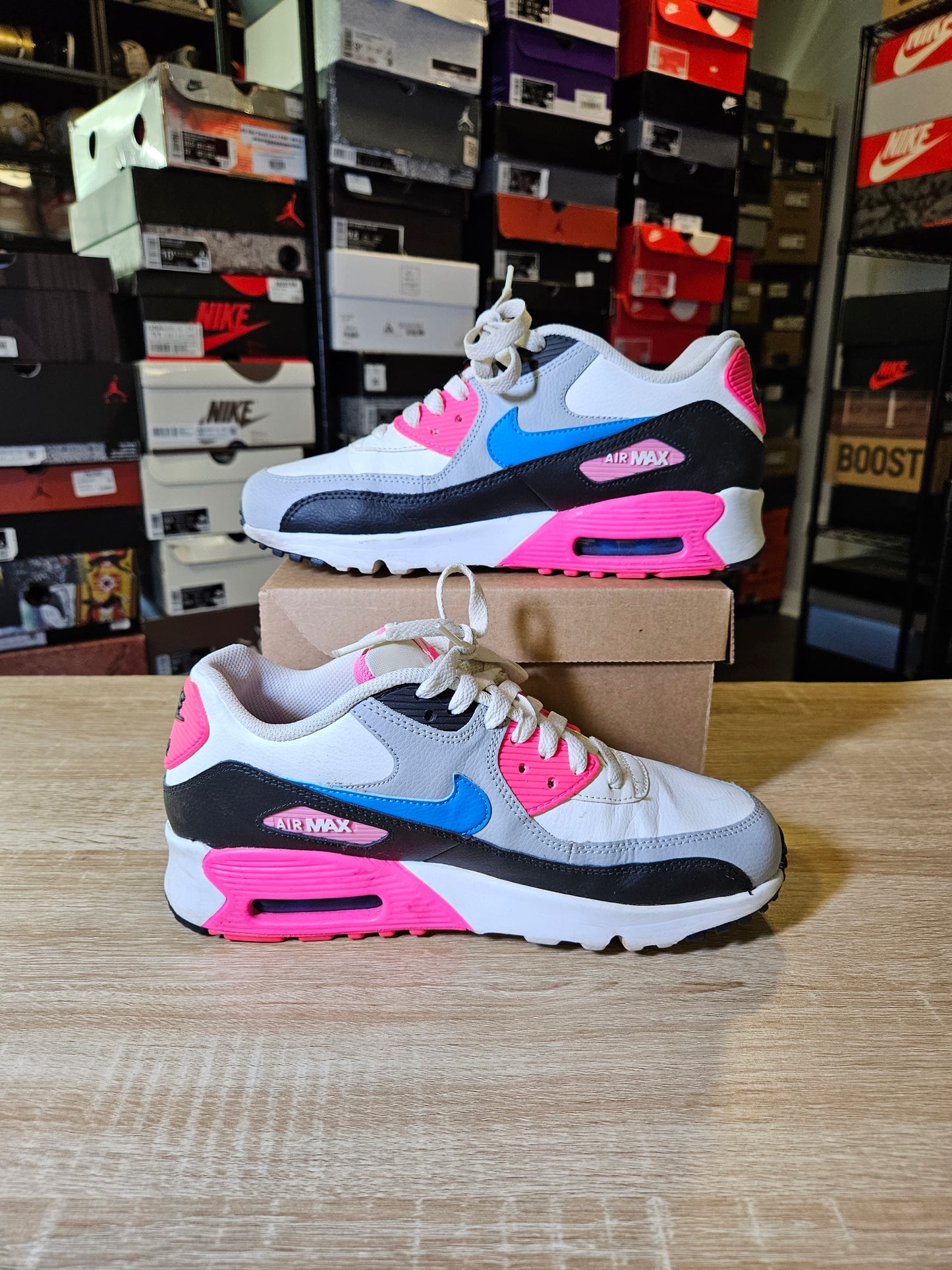 Size 7 - Nike Air Max 90 Pink & Blue