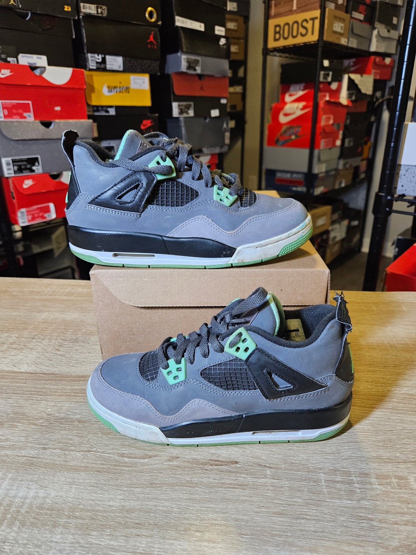 Size 4 - Jordan 4 Retro Green Glow 2013