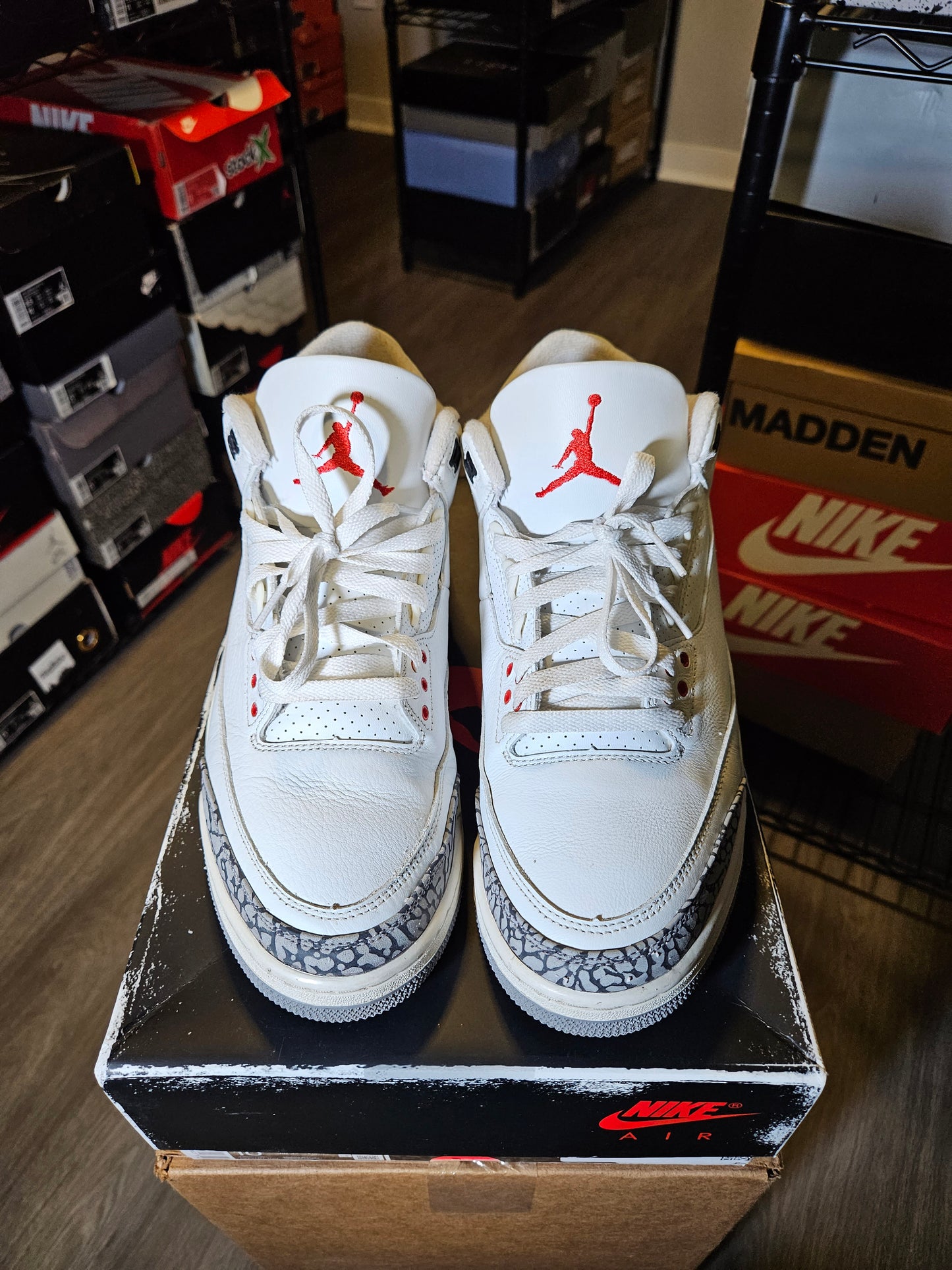 Size 10 - AJ 3 Retro Mid White Cement Reimagined