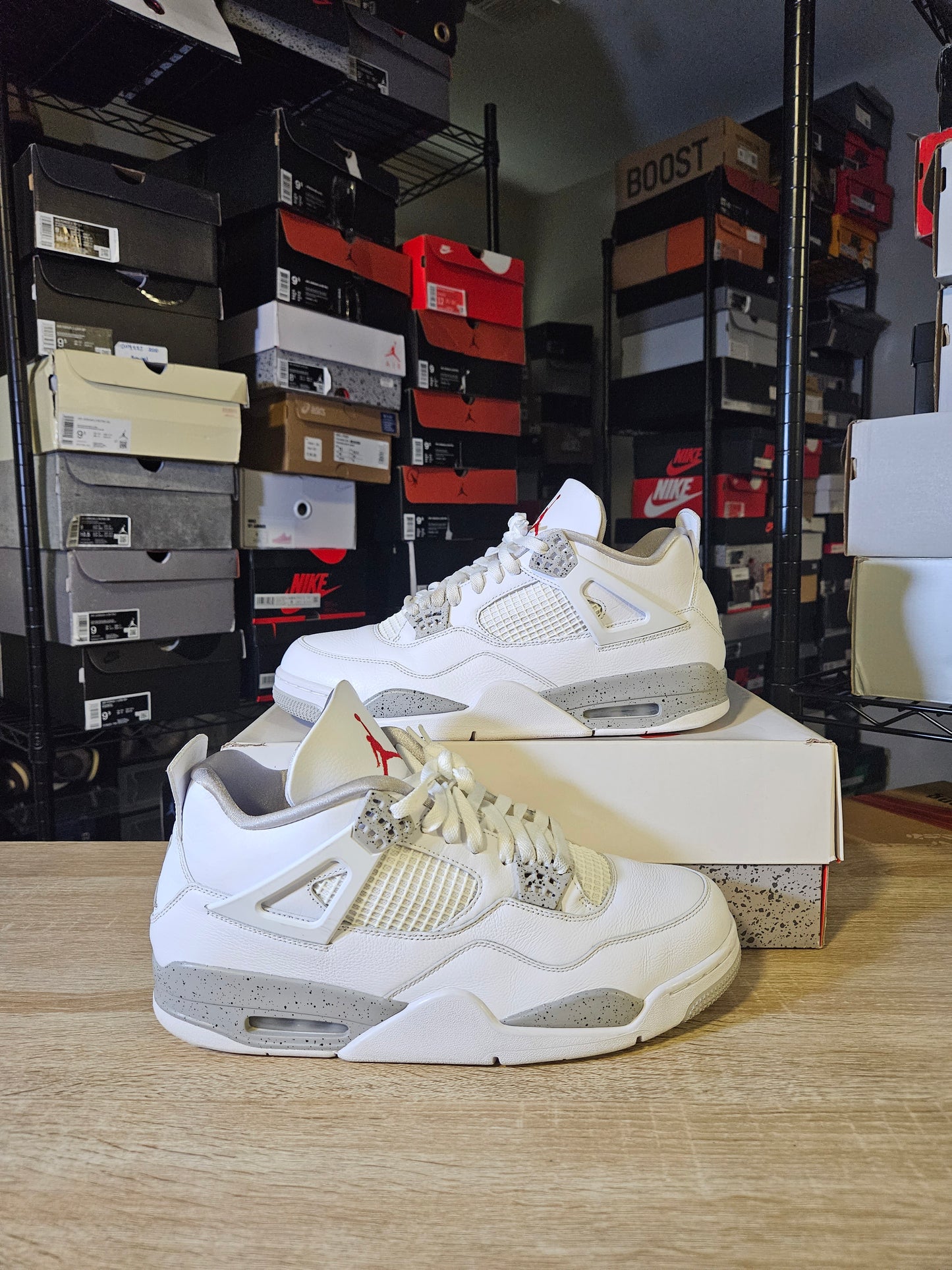 Size 13 - AJ 4 Retro Mid White Oreo
