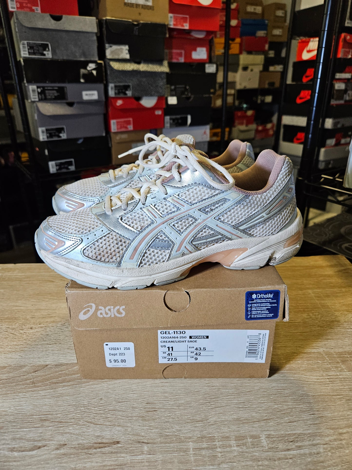 Size 9.5 - ASICS Gel 1130 Cream Light Sage