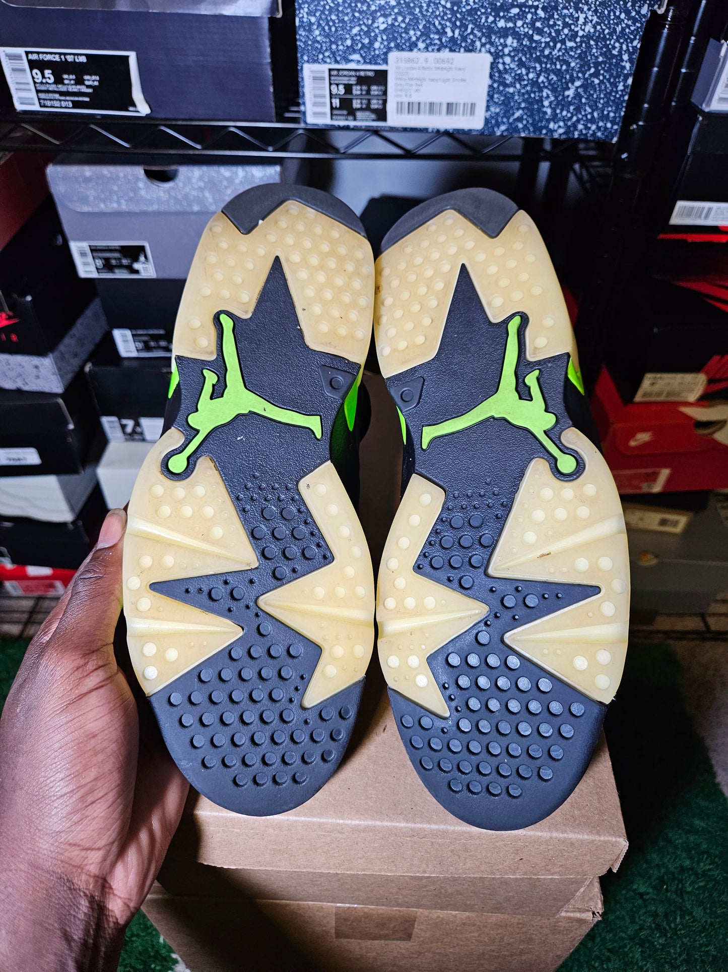 Size 9.5 - Jordan 6 Retro Electric Green 2021