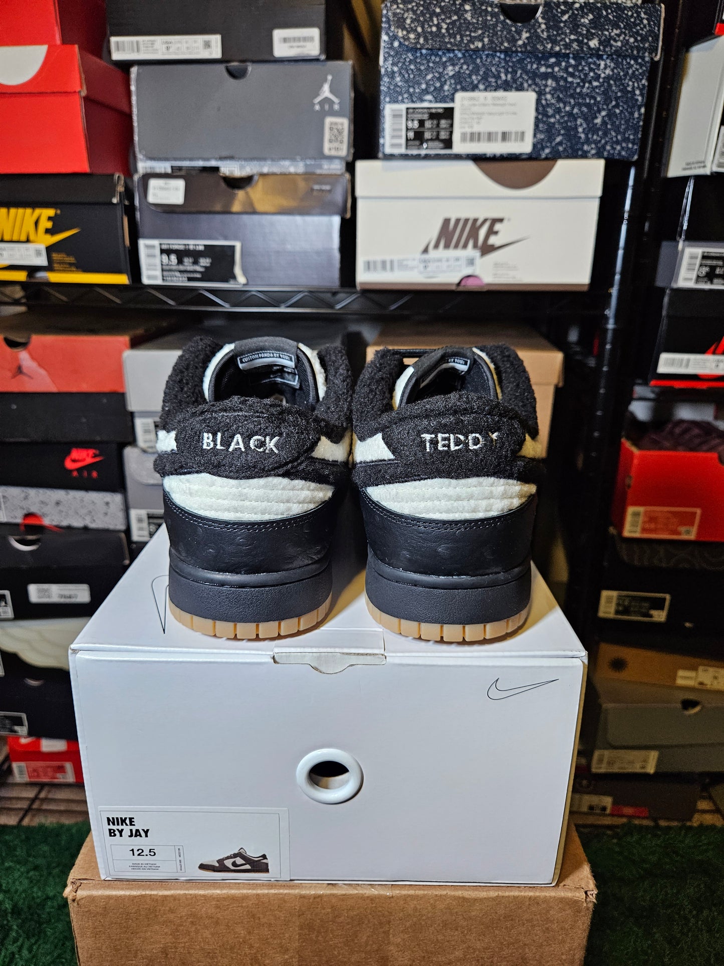 Size 12.5 - Dunk Low By You Furry Panda