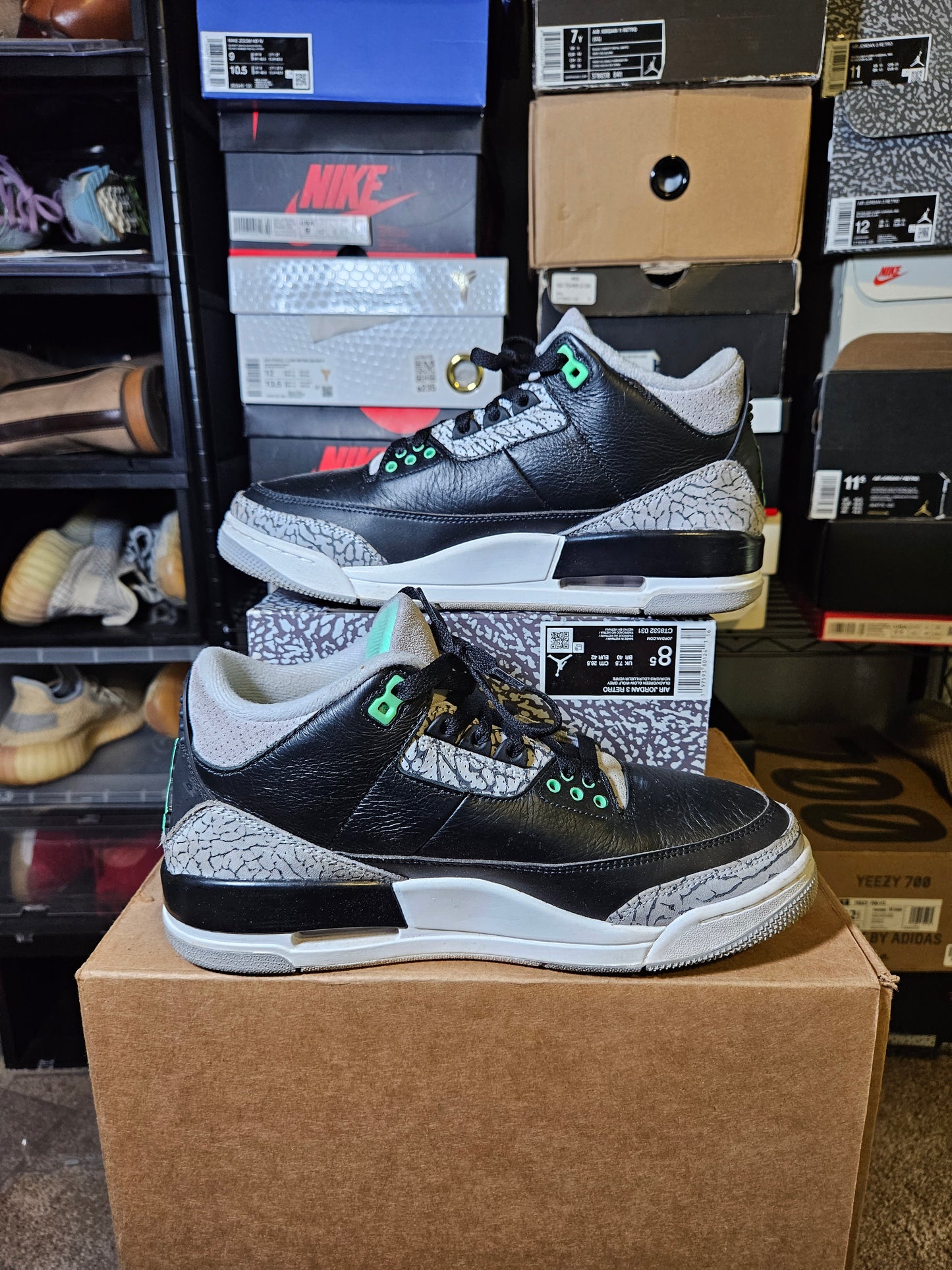 Size 8.5 - AJ 3 Retro Green Glow