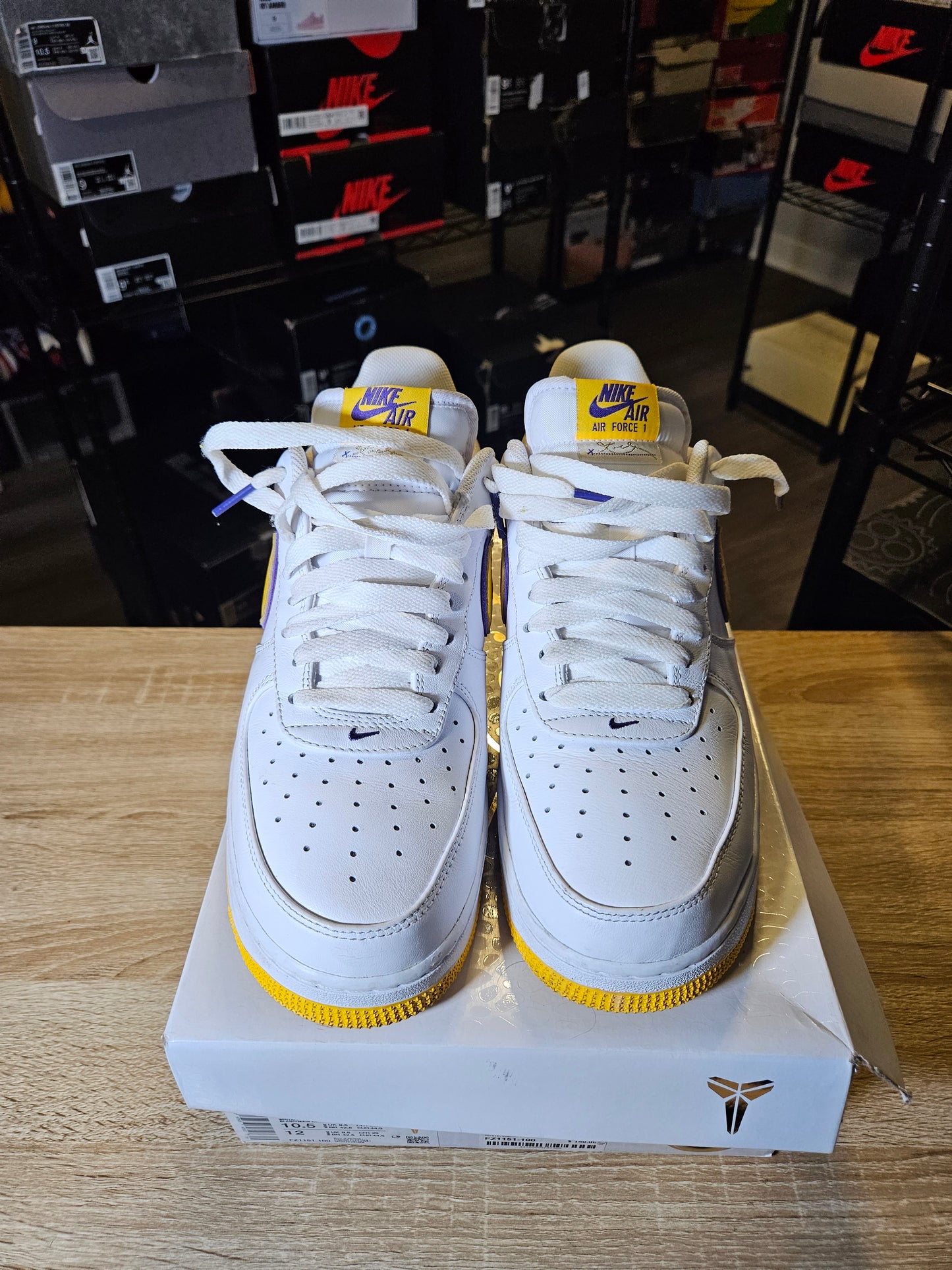 Size 10.5 - Kobe Bryant x Air Force 1 Retro QS Low Lakers Home