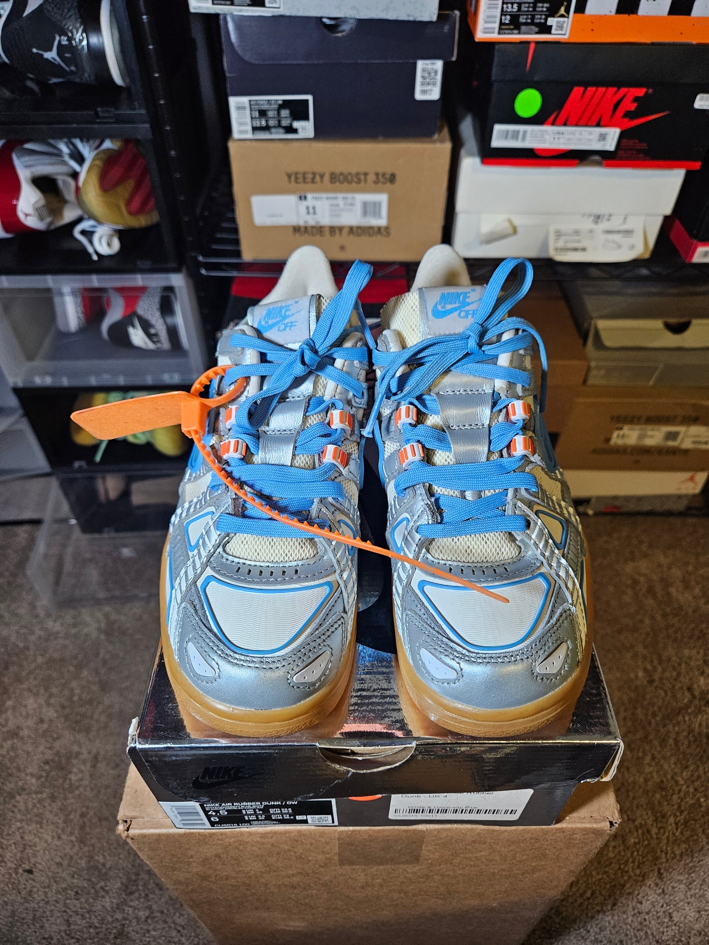 Size 4.5 - Off-White x Air Rubber Dunk University Blue