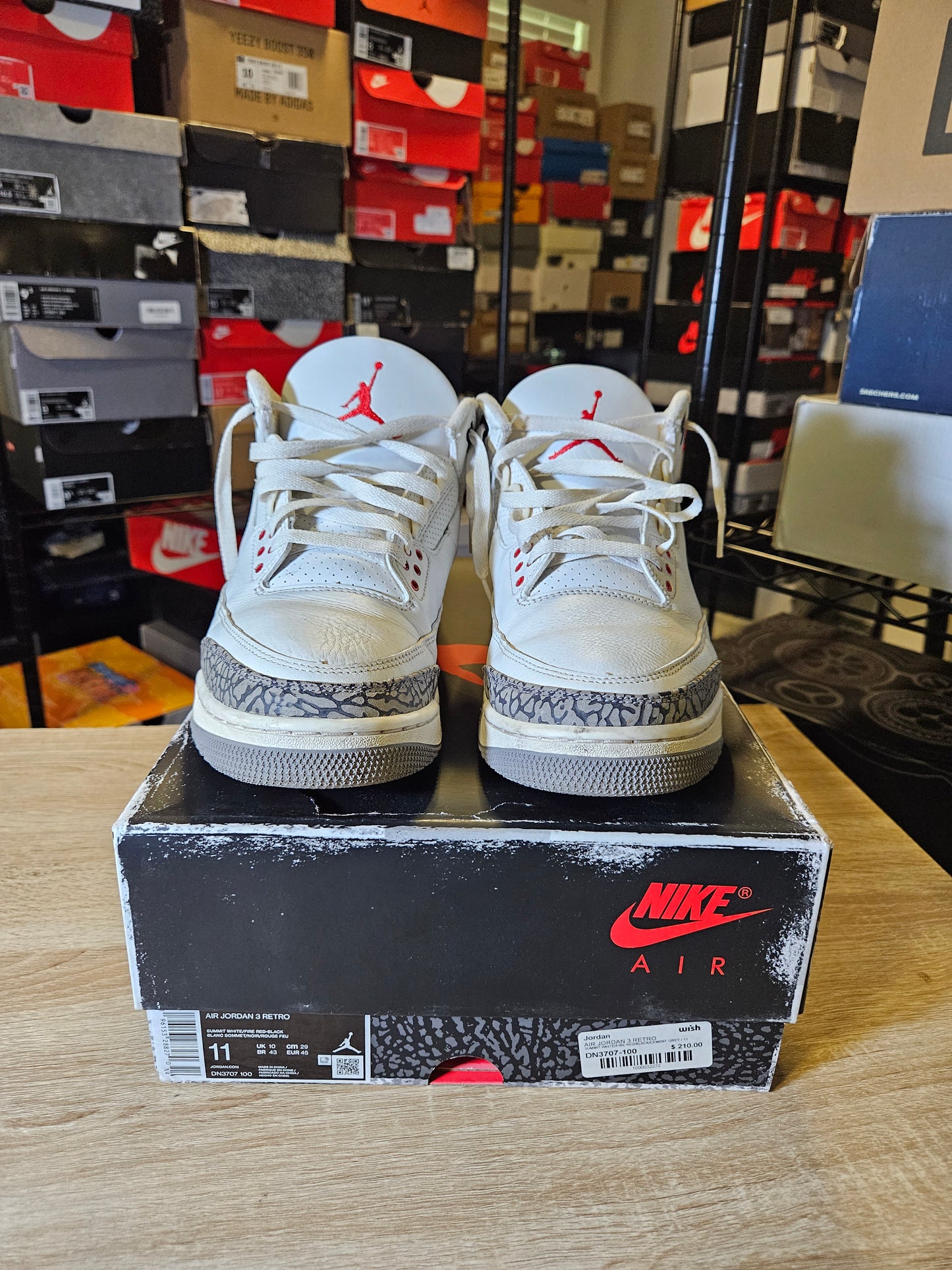 Size 11 - AJ 3 Retro Mid White Cement Reimagined