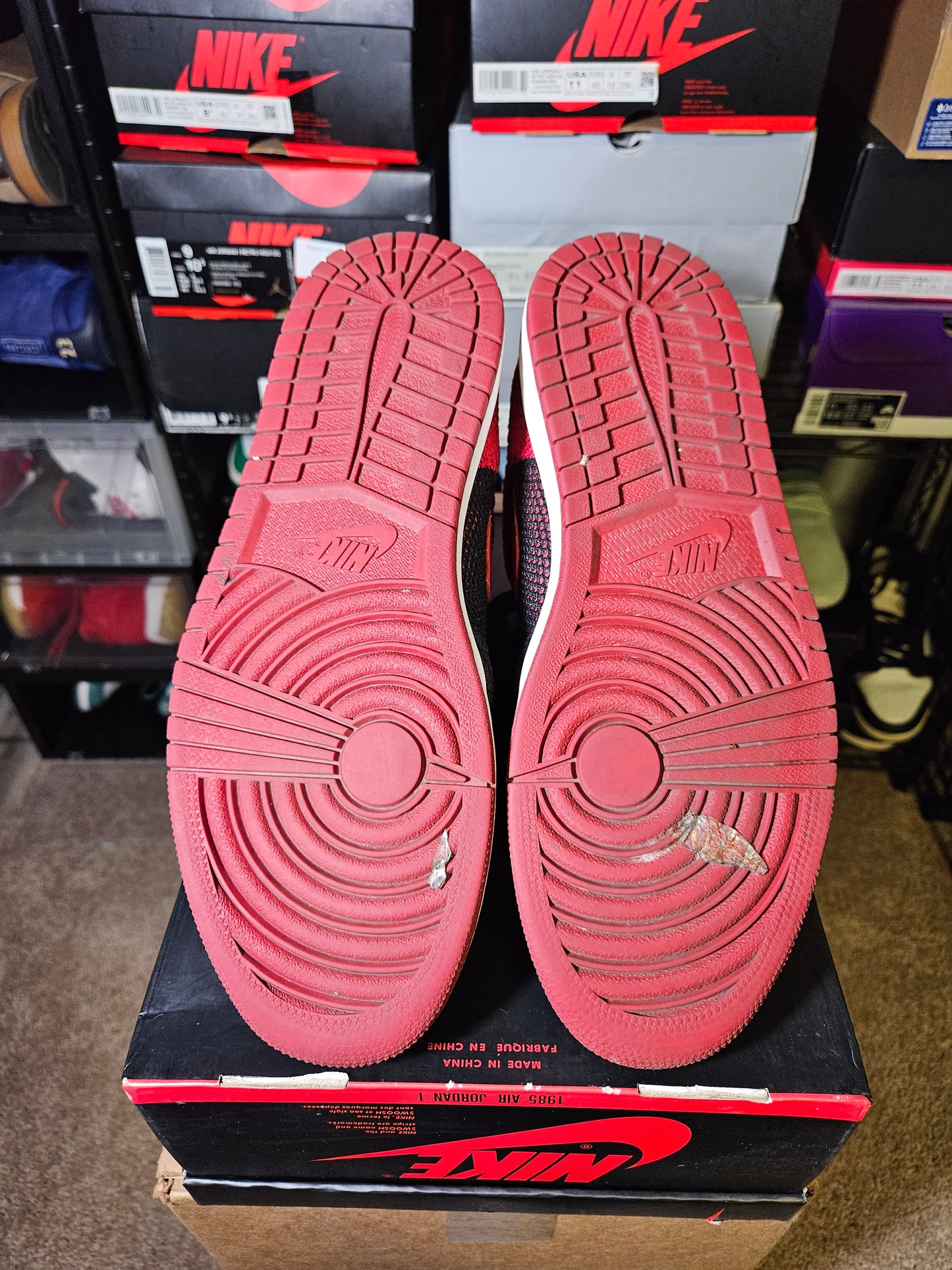 Size 10 - AJ 1 Retro OG Flyknit High Bred