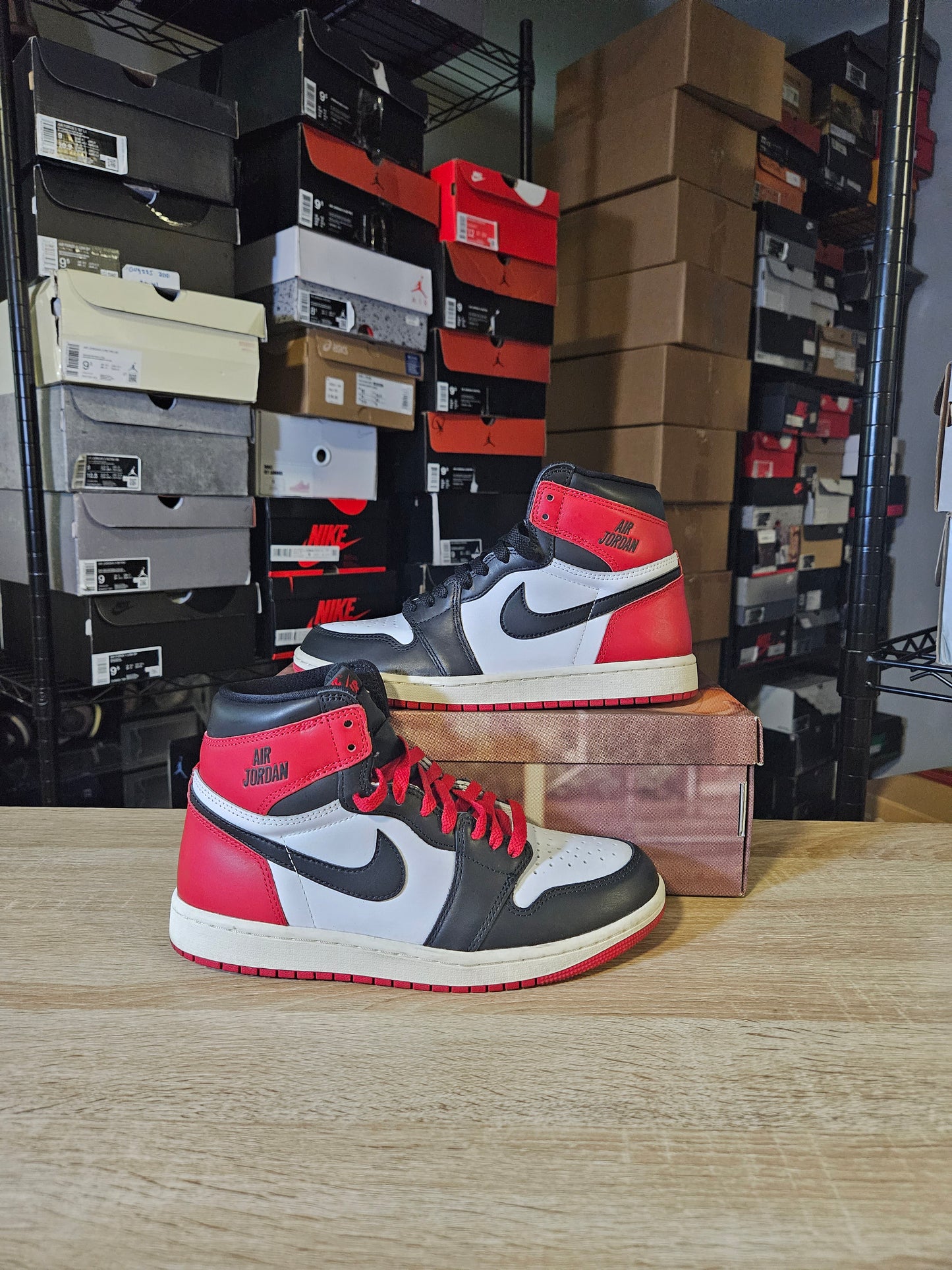 Size 7.5 - AJ 1 Retro OG High Black Toe Reimagined