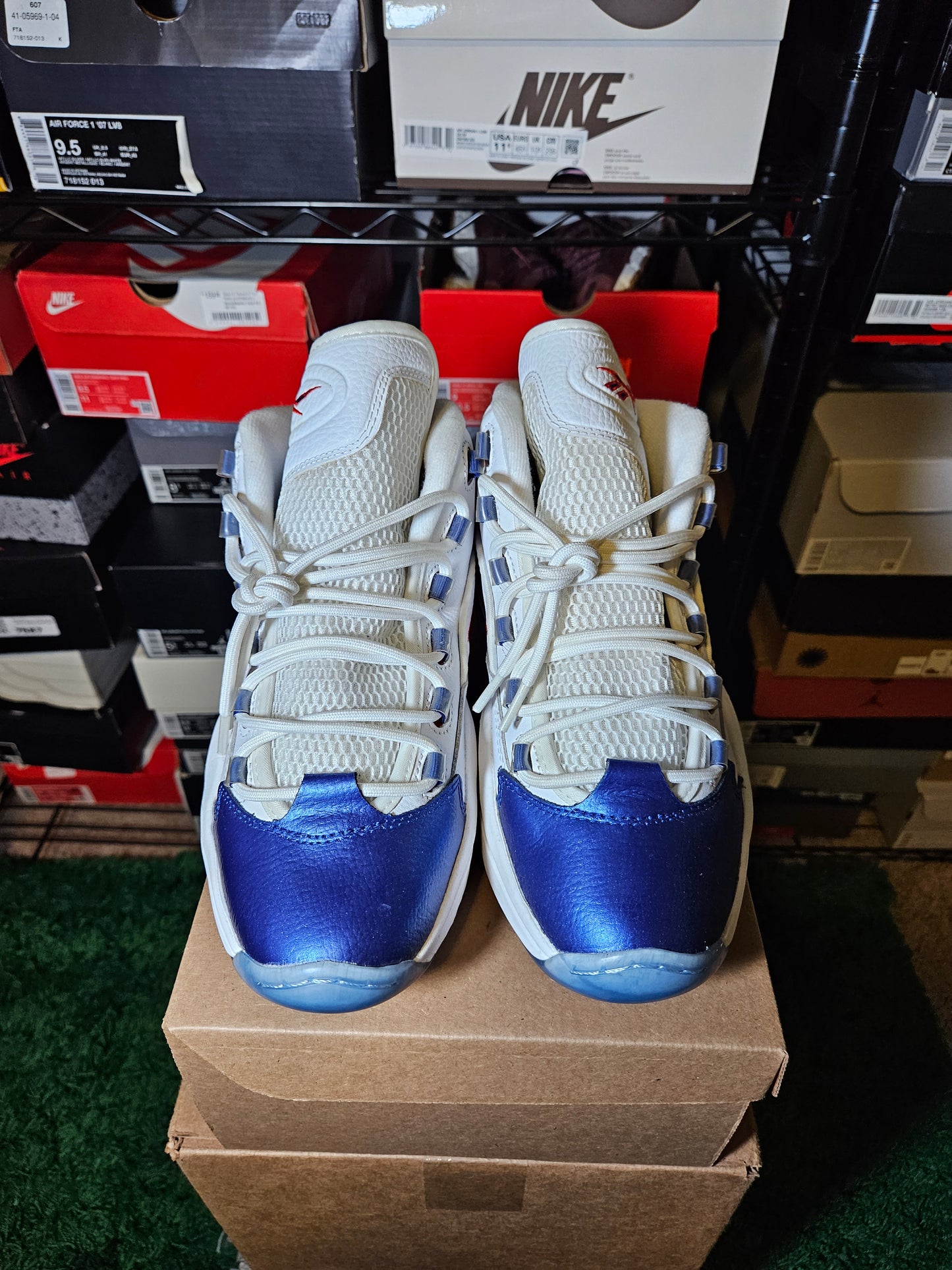 Size 9 - Reebok Question 2022 Mid Blue Toe
