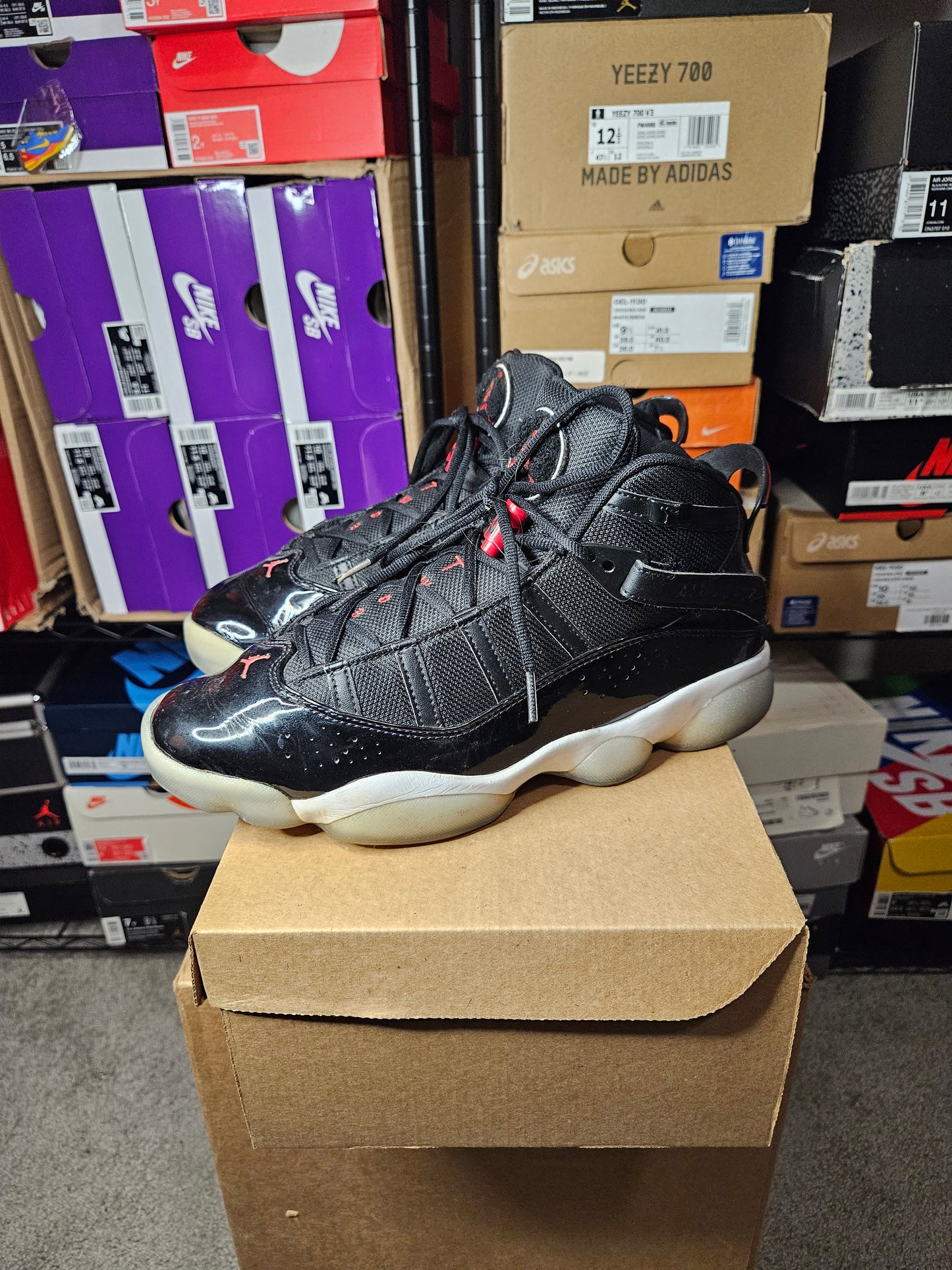 Size 10.5 - AJ 6 Rings Black Gym Red