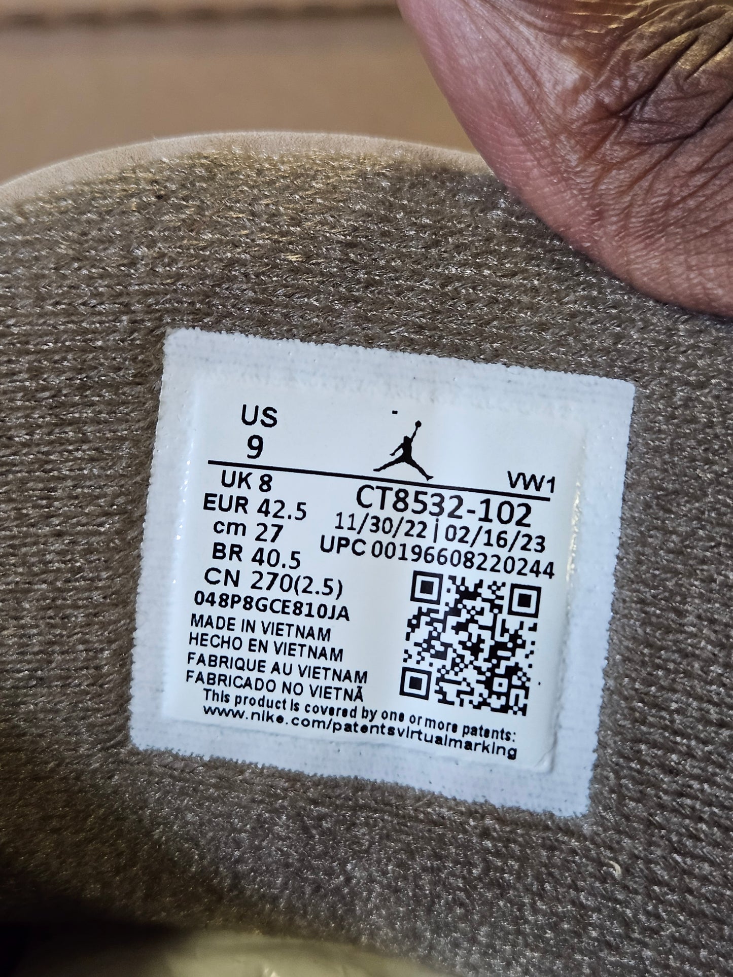Size 9 - AJ 3 Retro Low Palomino