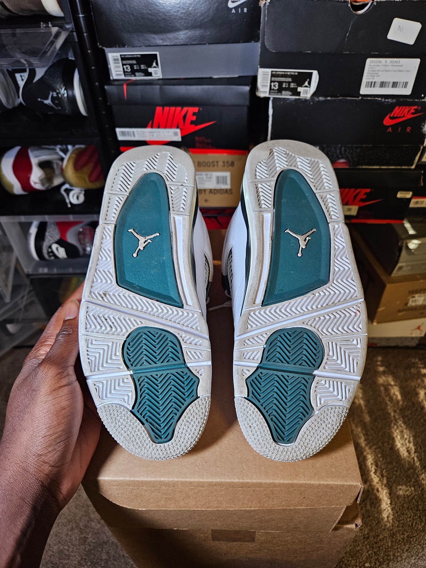 Size 9 - AJ 4 Retro Oxidized Green