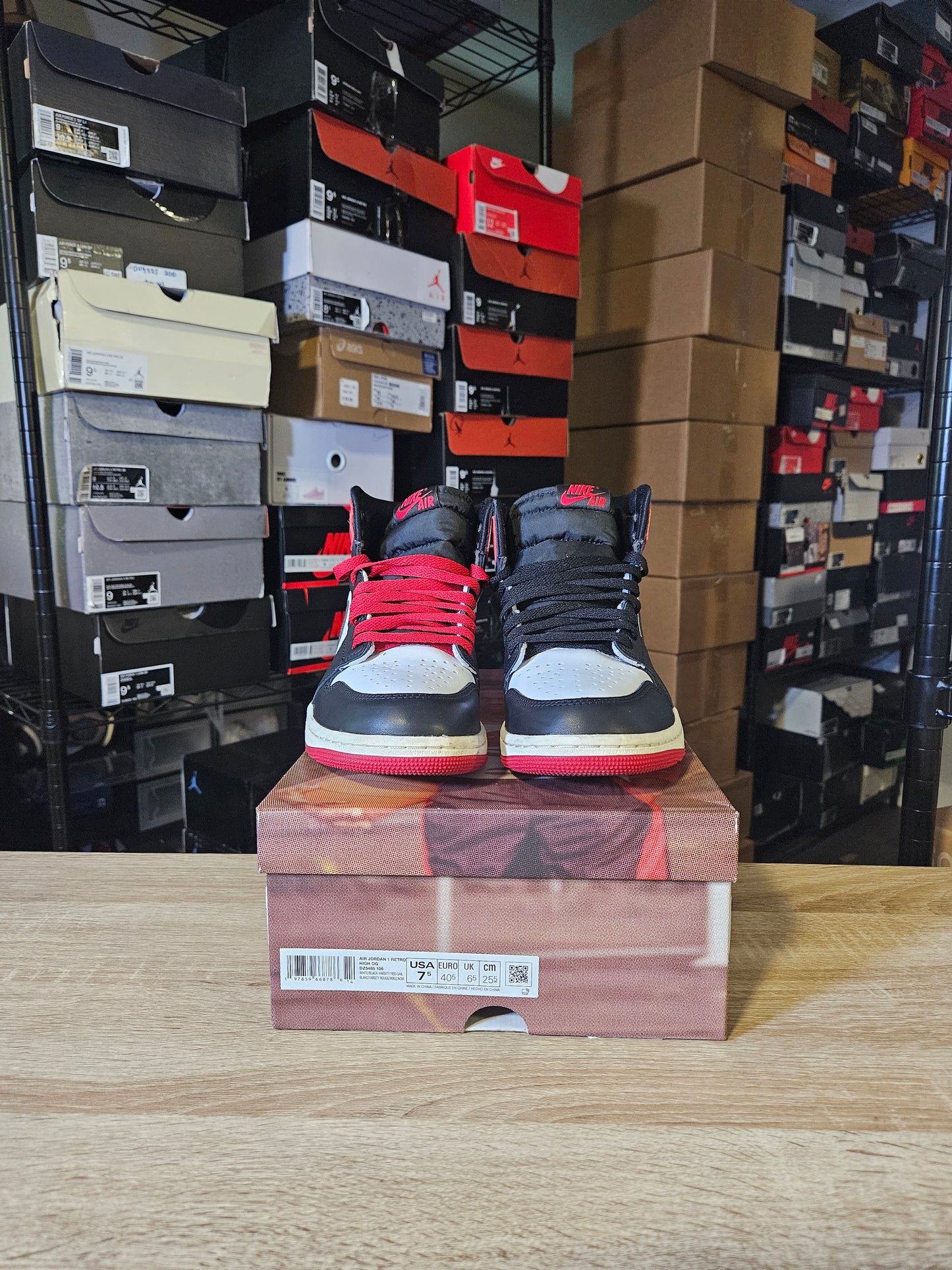 Size 7.5 - AJ 1 Retro OG High Black Toe Reimagined