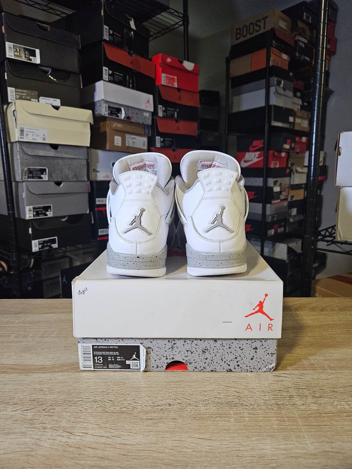 Size 13 - AJ 4 Retro Mid White Oreo