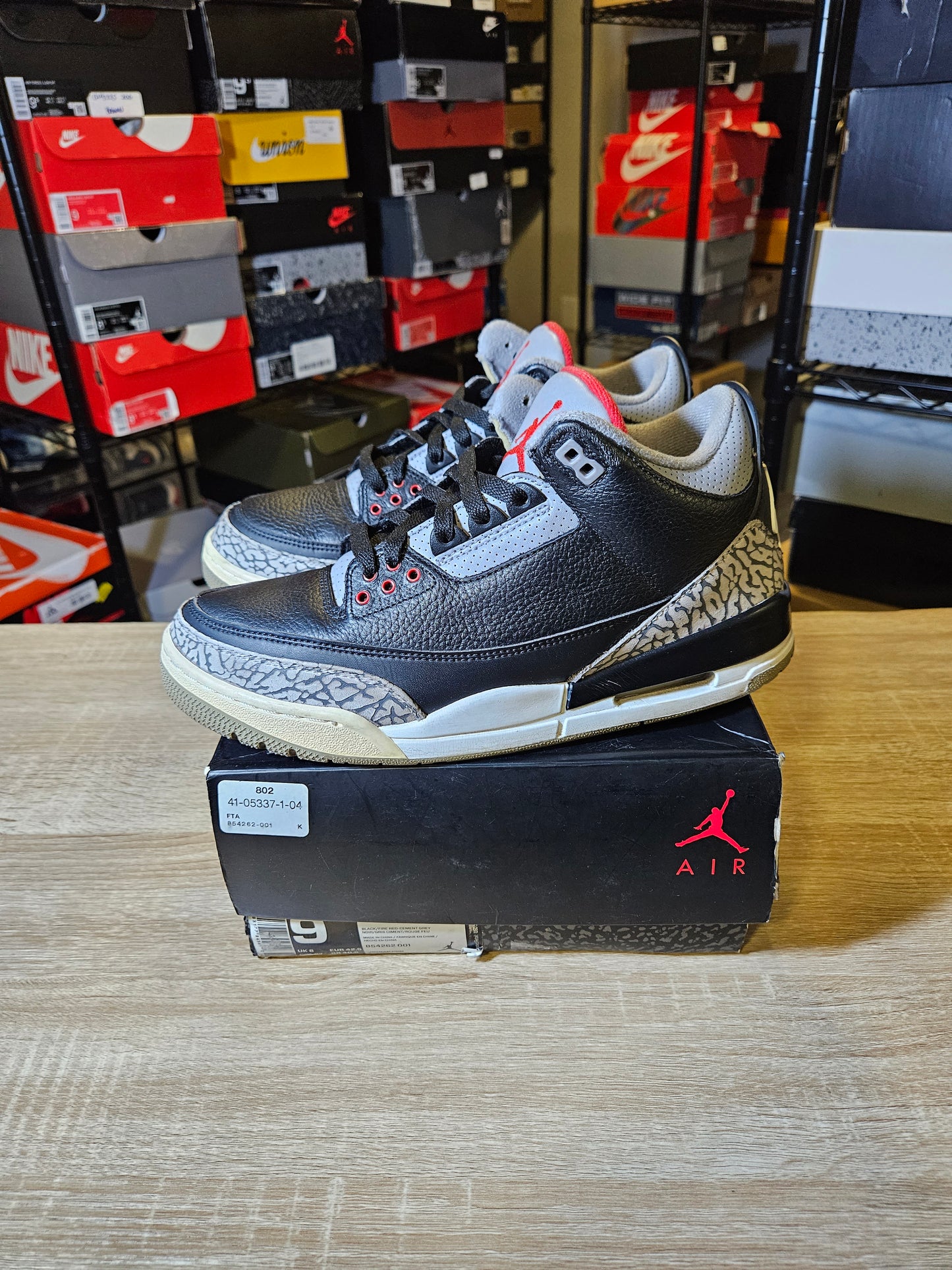 Size 9 - AJ 3 Retro OG Mid Black Cement