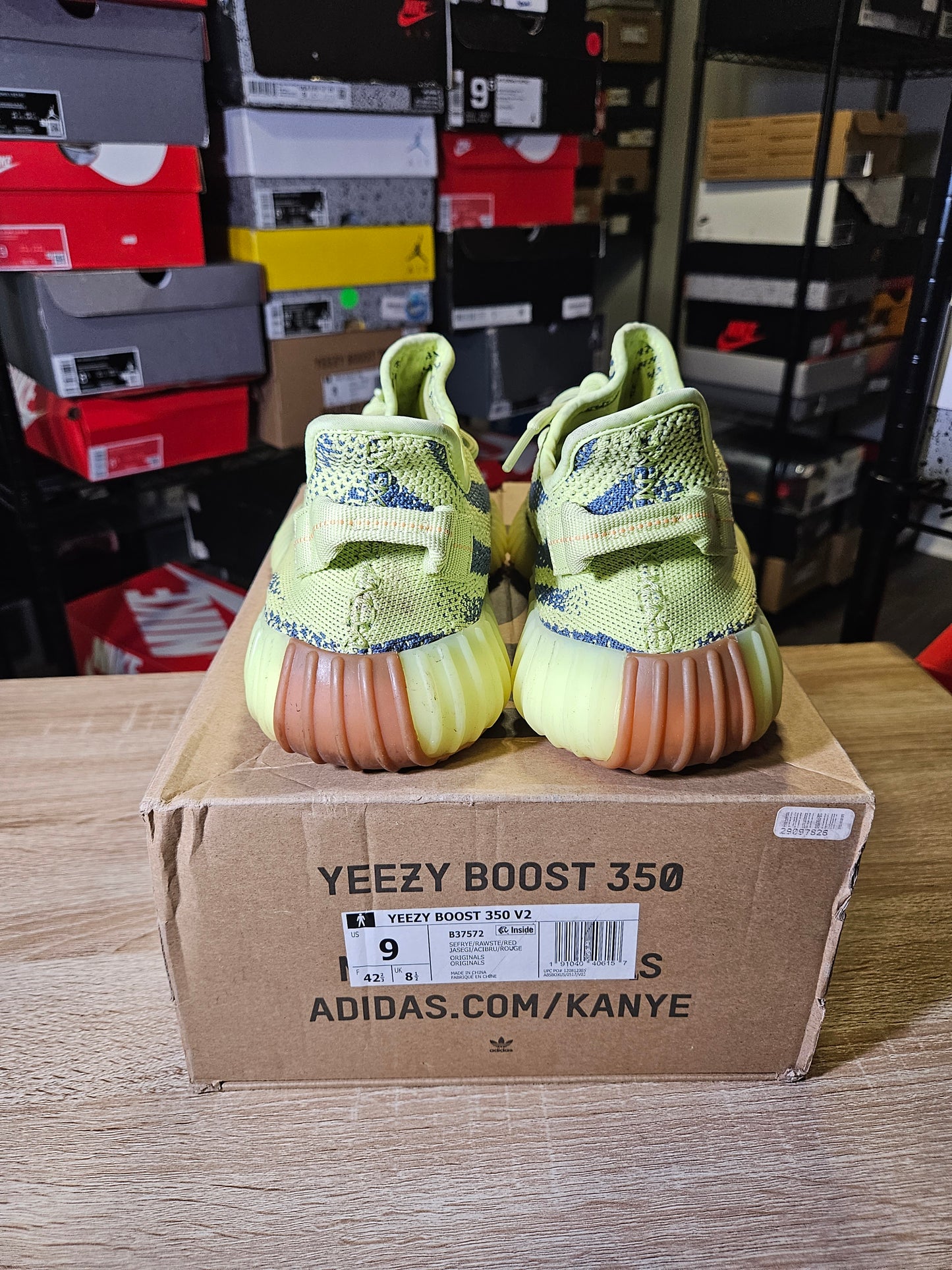 Size 9 - YZY 350 V2 Low Semi Frozen Yellow