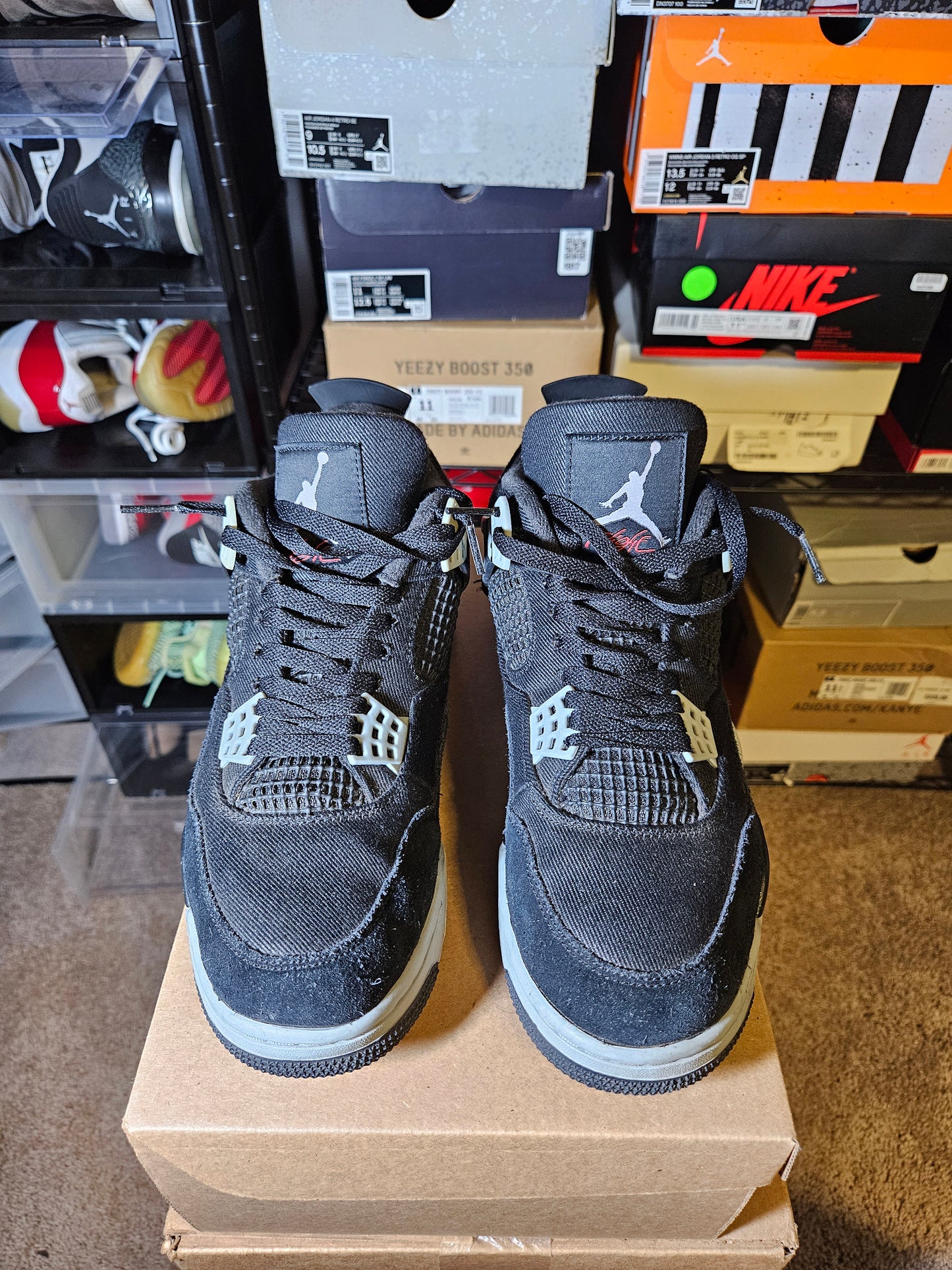 Size 9 - AJ 4 Retro SE Mid Black Canvas