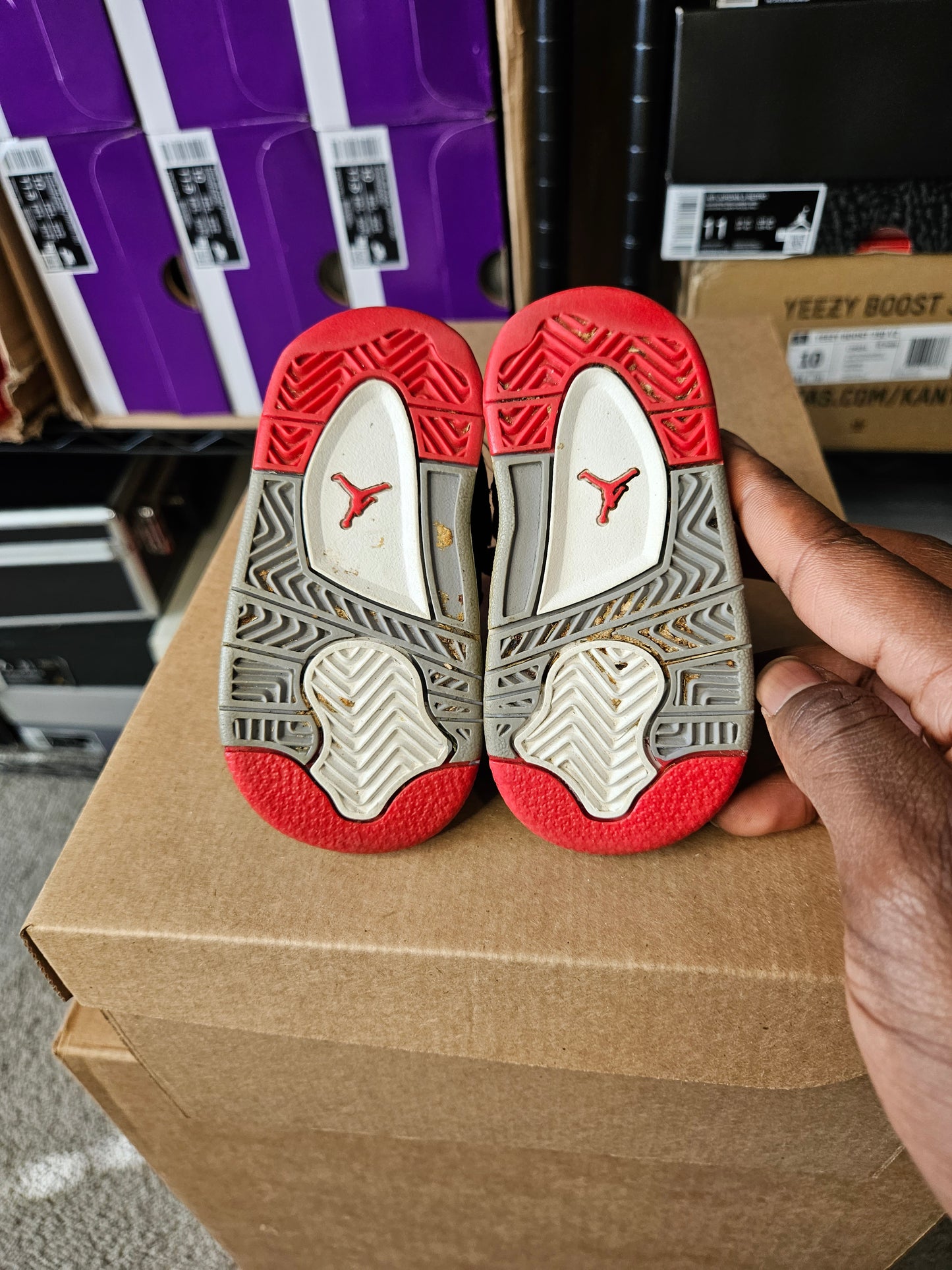 Size 4C - AJ 4 Retro Bred Black/Fire Red Cement 2019