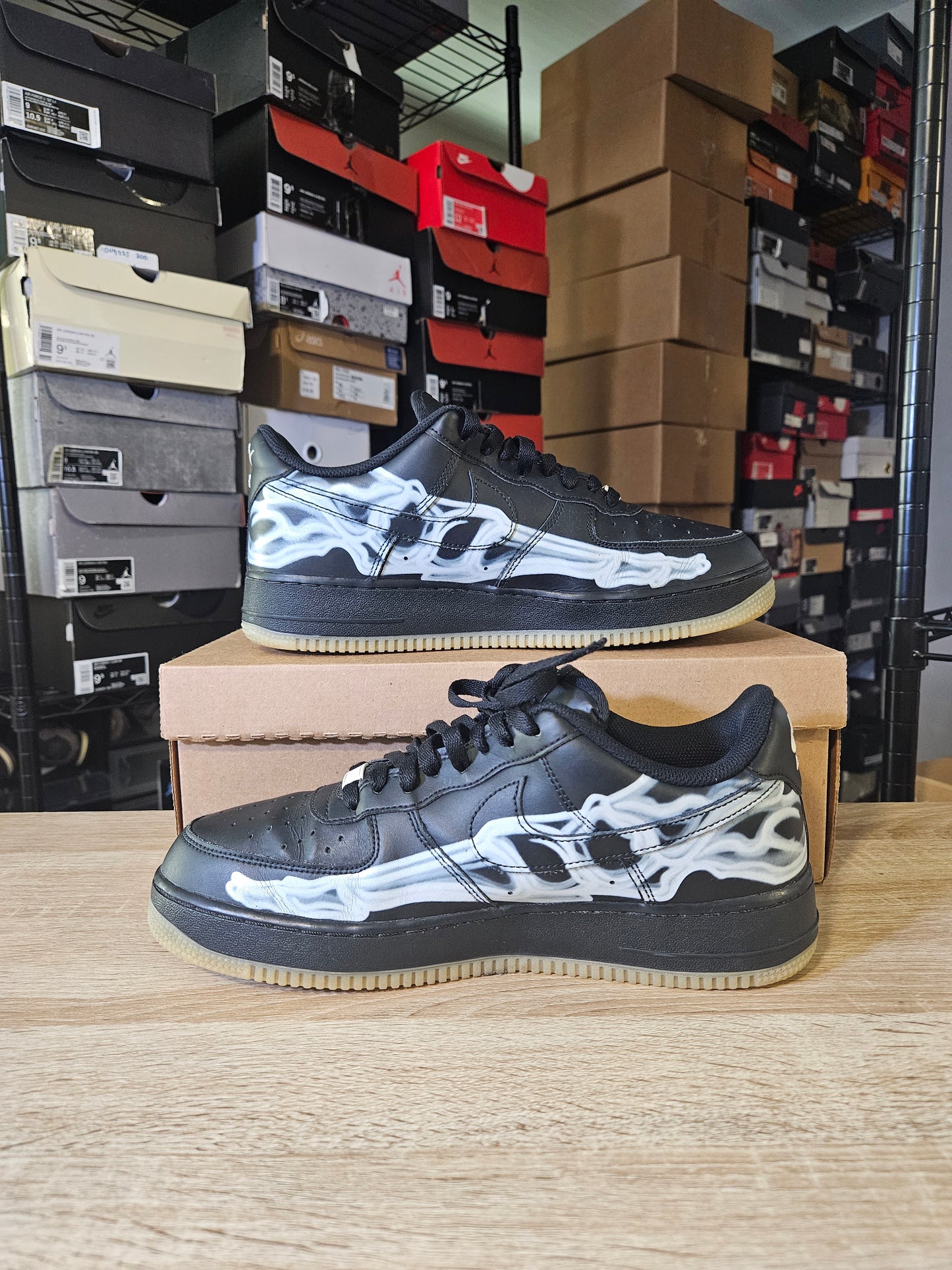 Size 10.5 - Air Force 1 '07 QS Black Skeleton