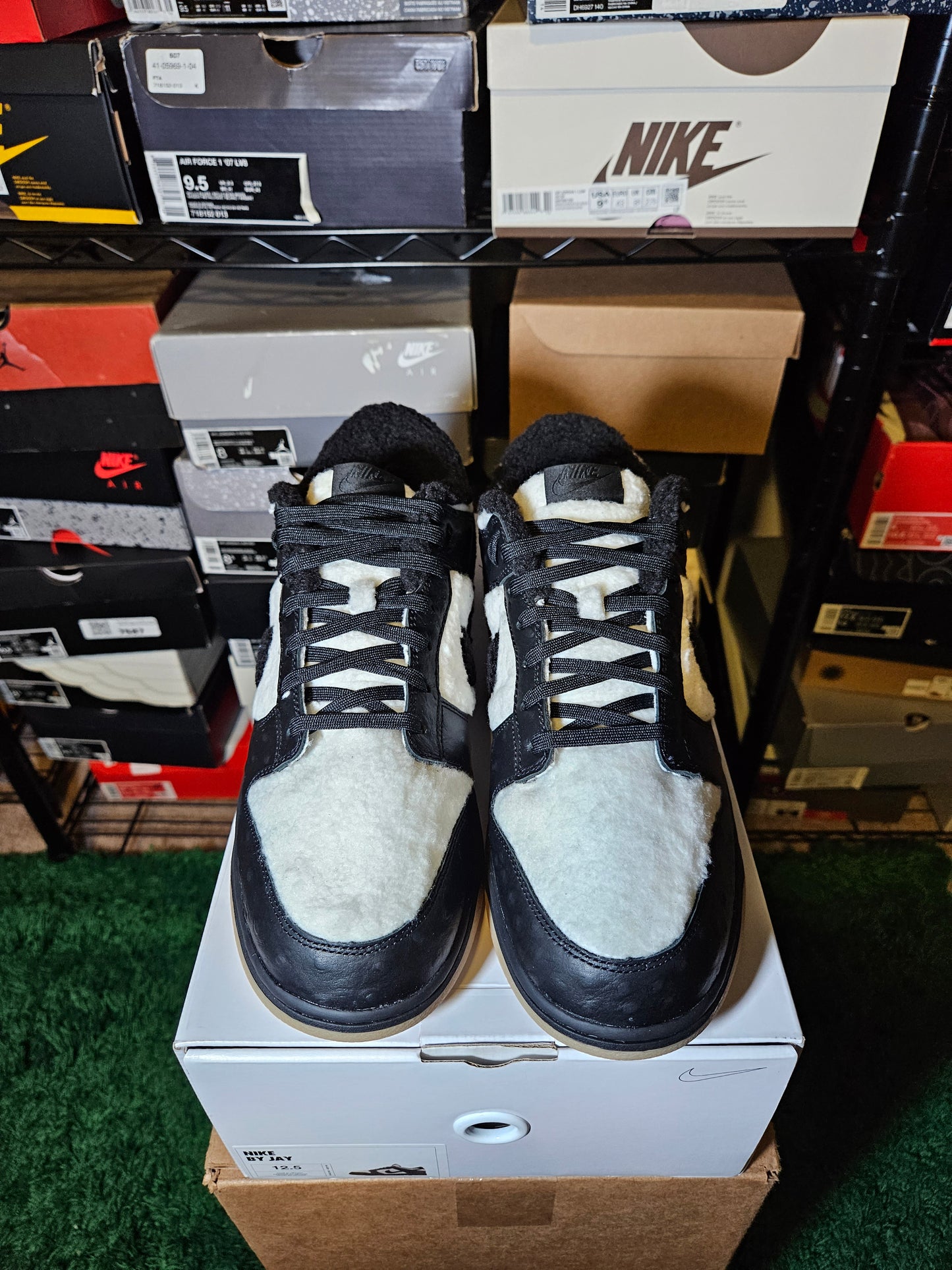 Size 12.5 - Dunk Low By You Furry Panda