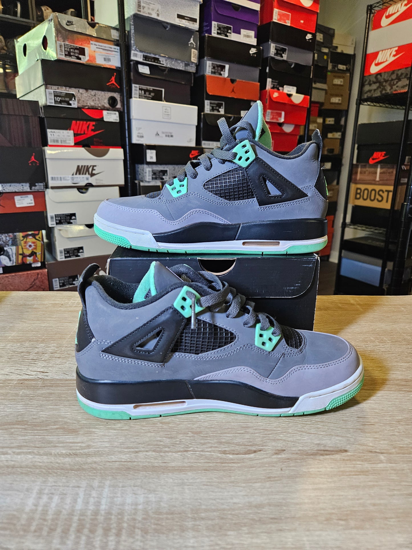 Size 7 (GS) - AJ 4 Retro Low Green Glow