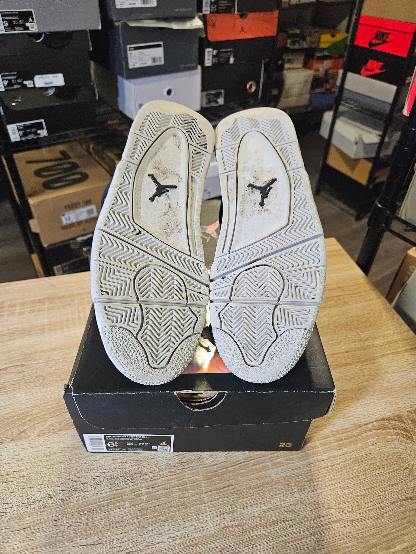 Size 6.5 - AJ 4 Retro Pure Platinum/Metallic Gold