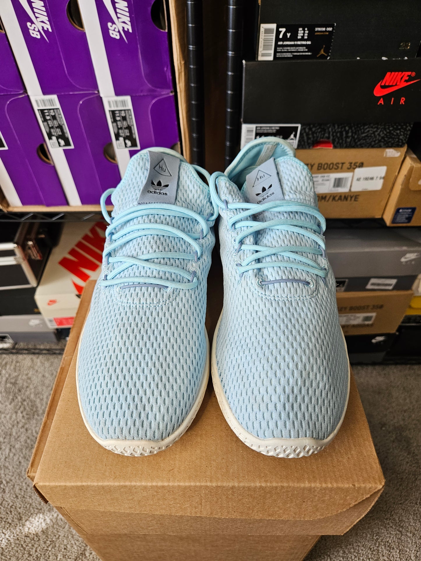 Size 10.5 - Pharrell x Tennis Hu Ice Blue